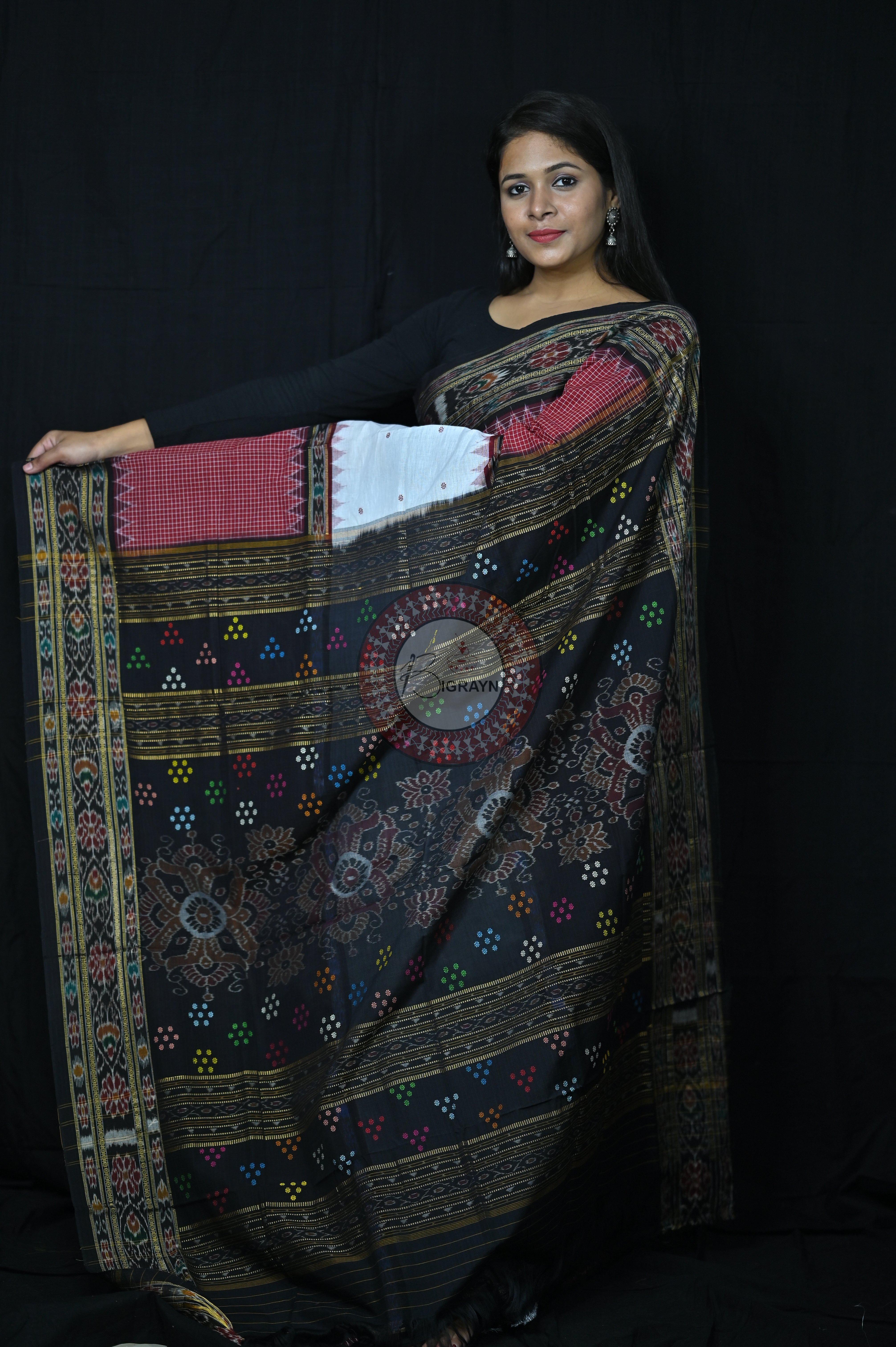 3D sachipar sambalpuri cotton Saree