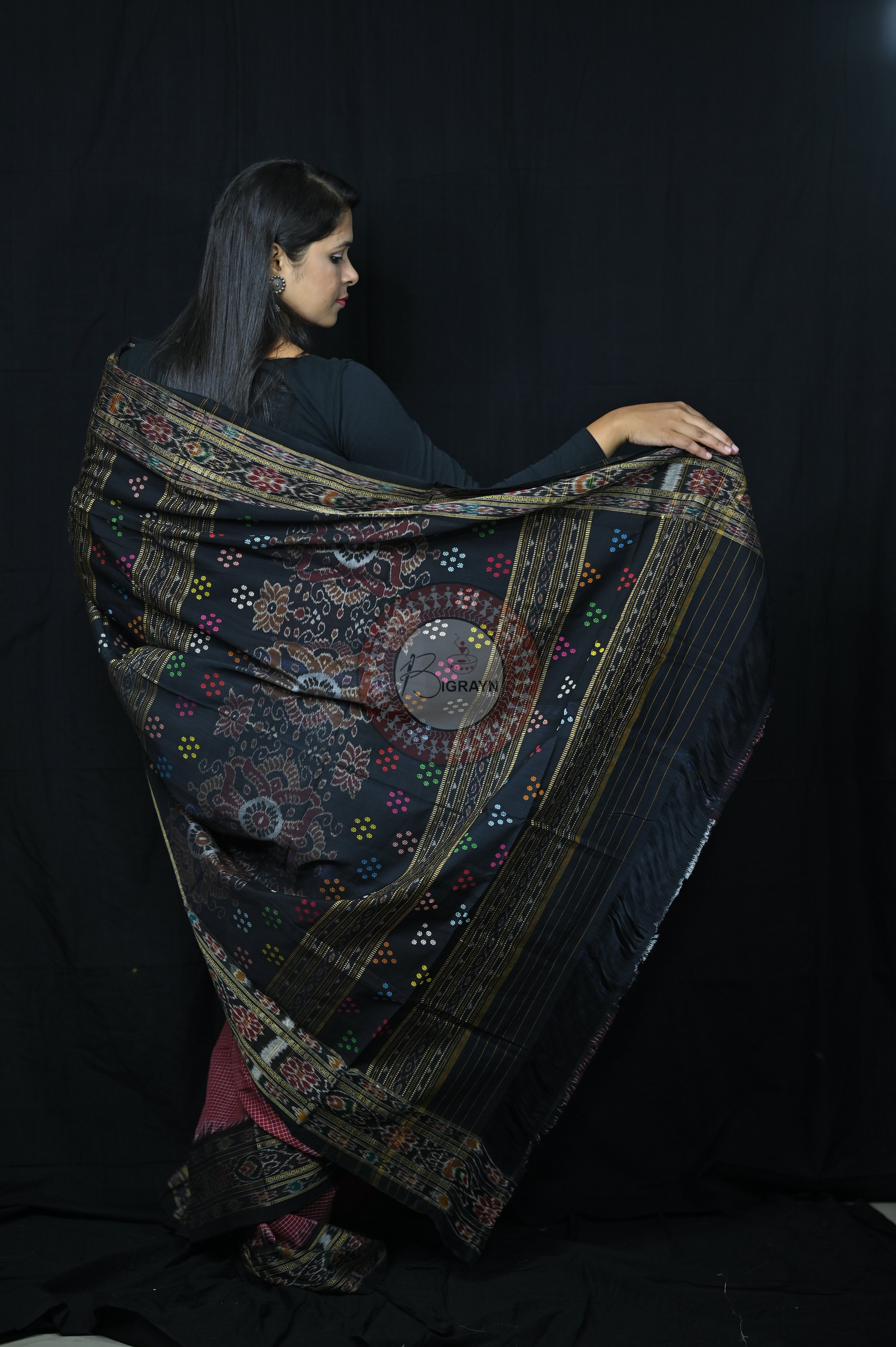 3D sachipar sambalpuri cotton Saree