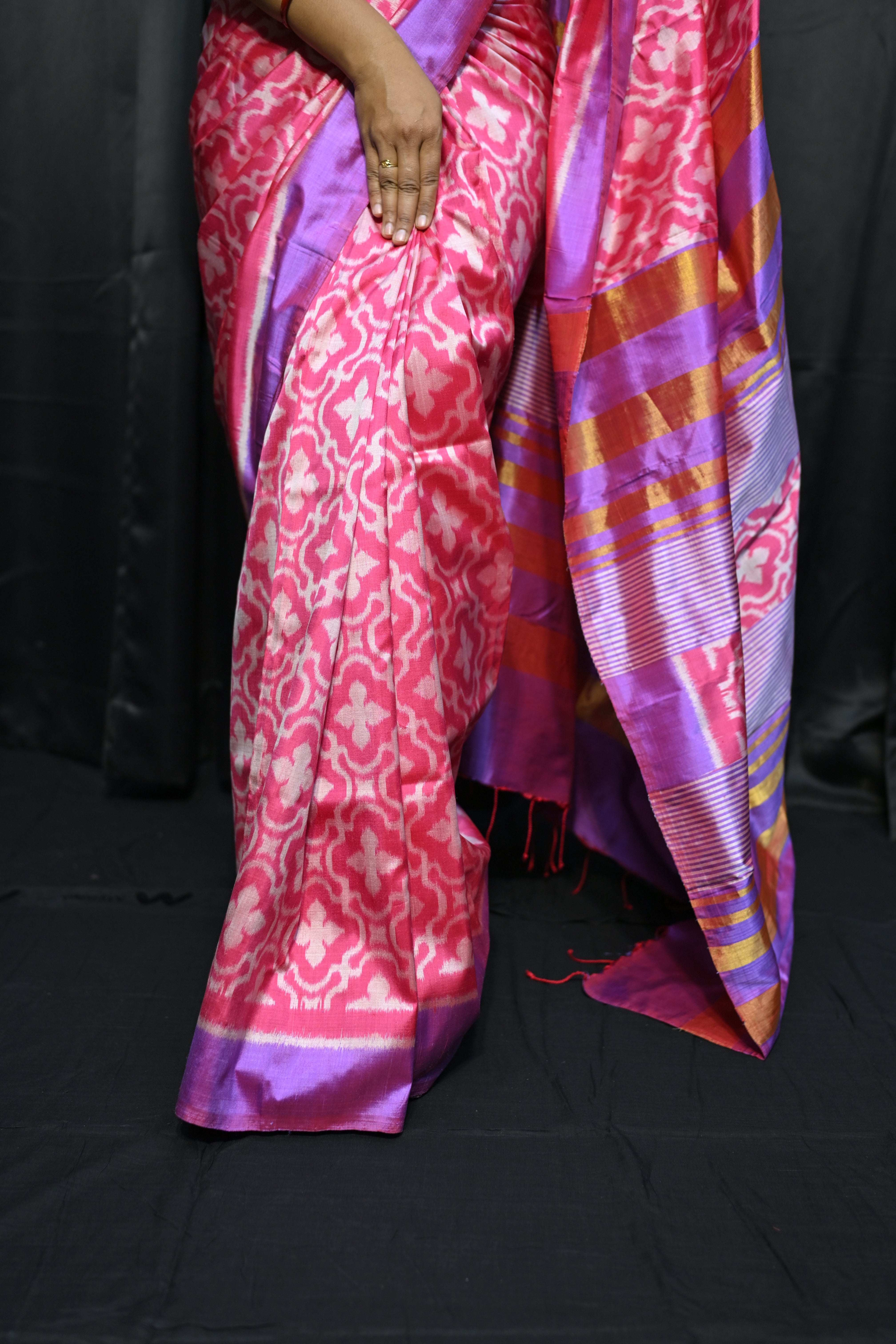 Pink Madhumalati Mulberry Silk Saree