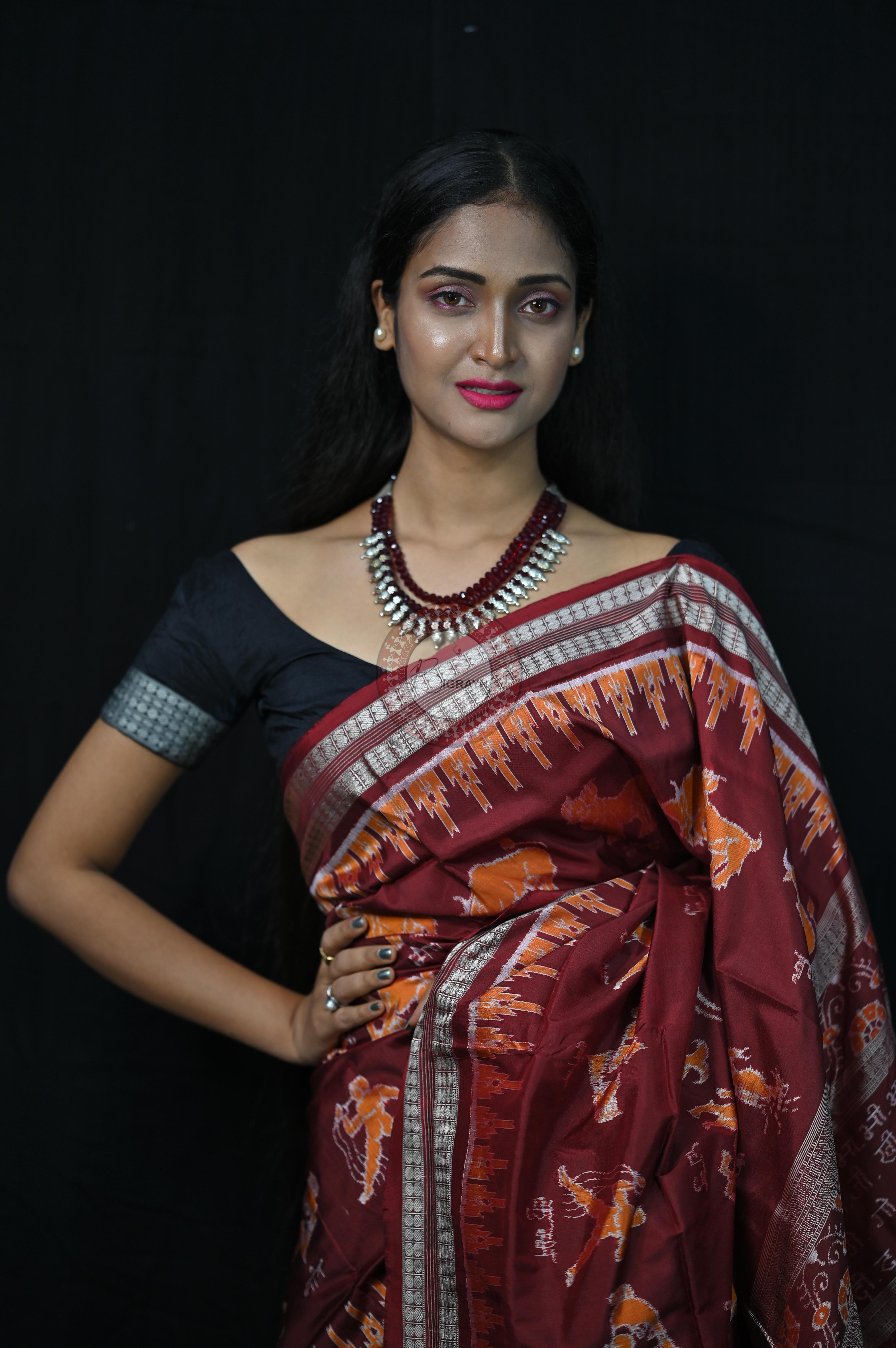 Exclusive Zodiac sign Sambalpuri Silk Saree