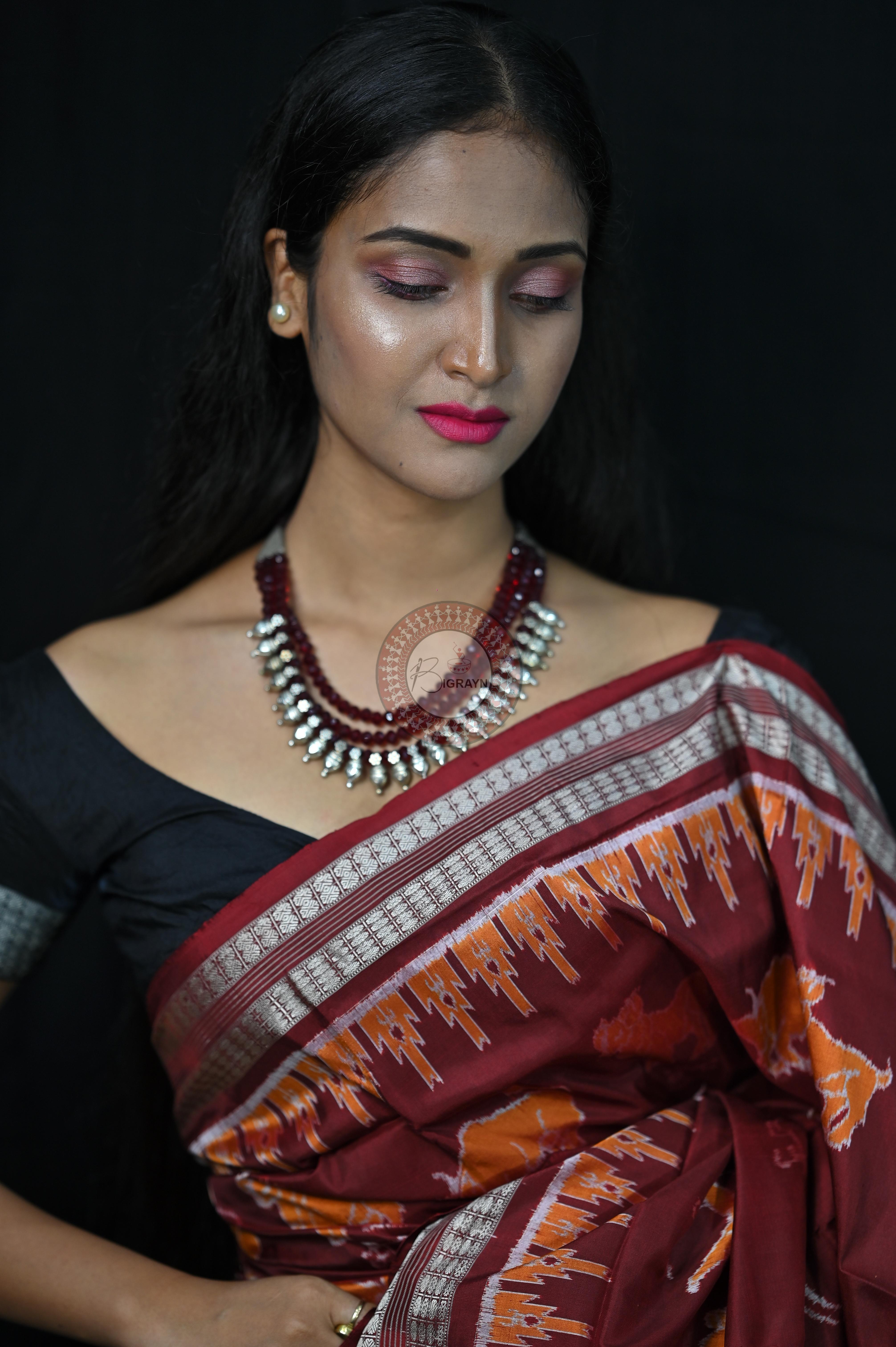 Exclusive Zodiac sign Sambalpuri Silk Saree