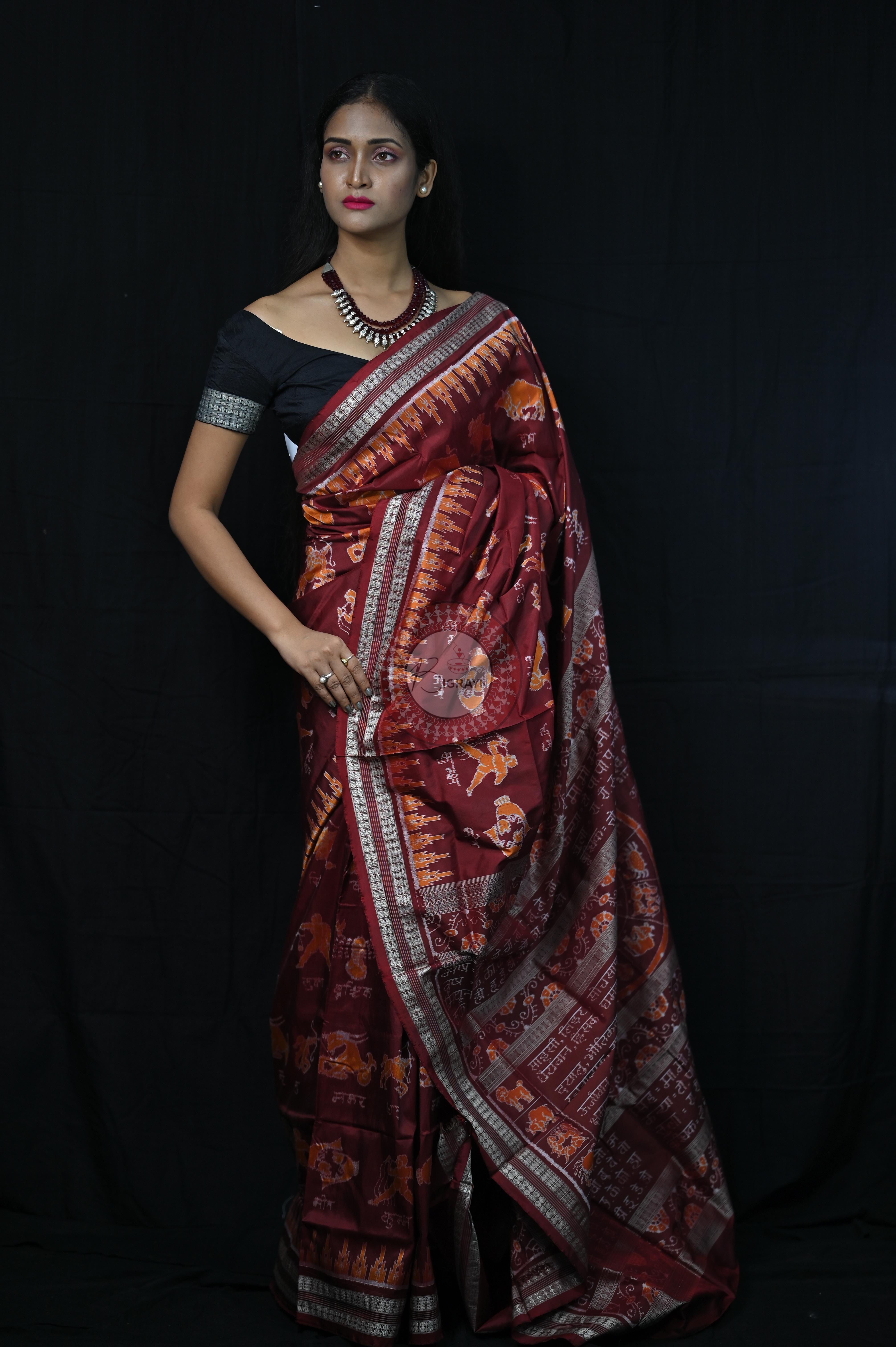 Exclusive Zodiac sign Sambalpuri Silk Saree