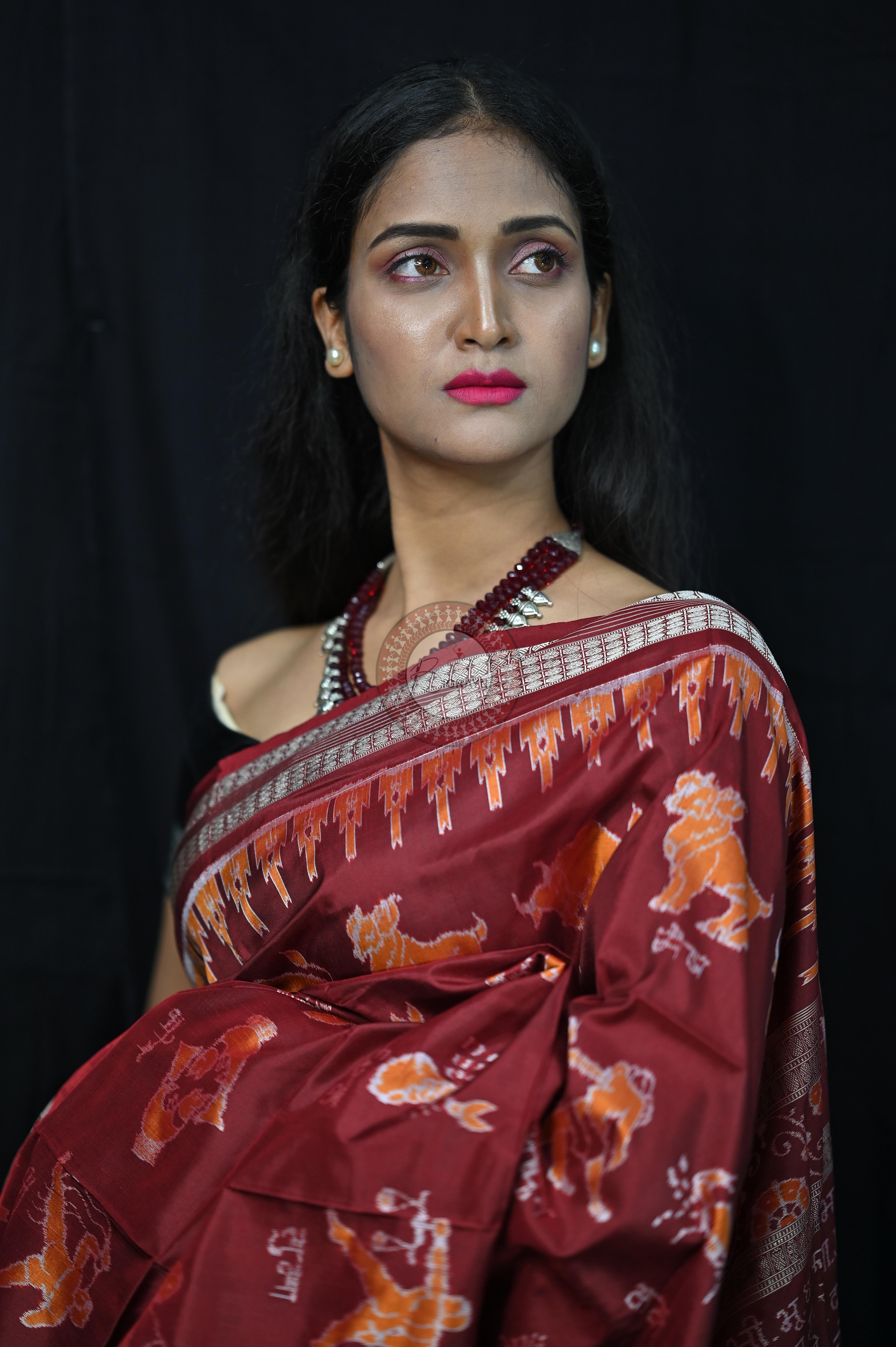 Exclusive Zodiac sign Sambalpuri Silk Saree