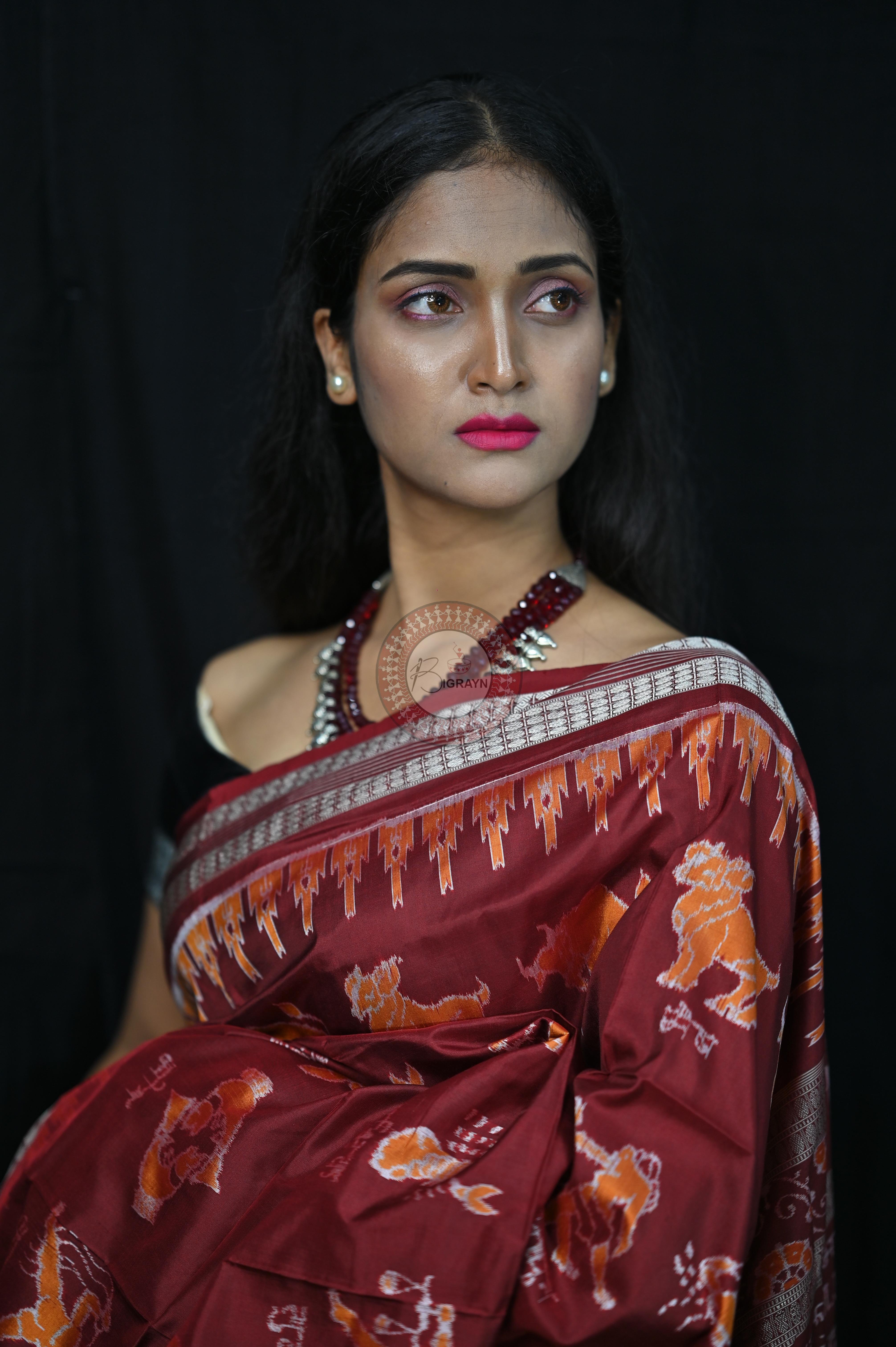 Exclusive Zodiac sign Sambalpuri Silk Saree