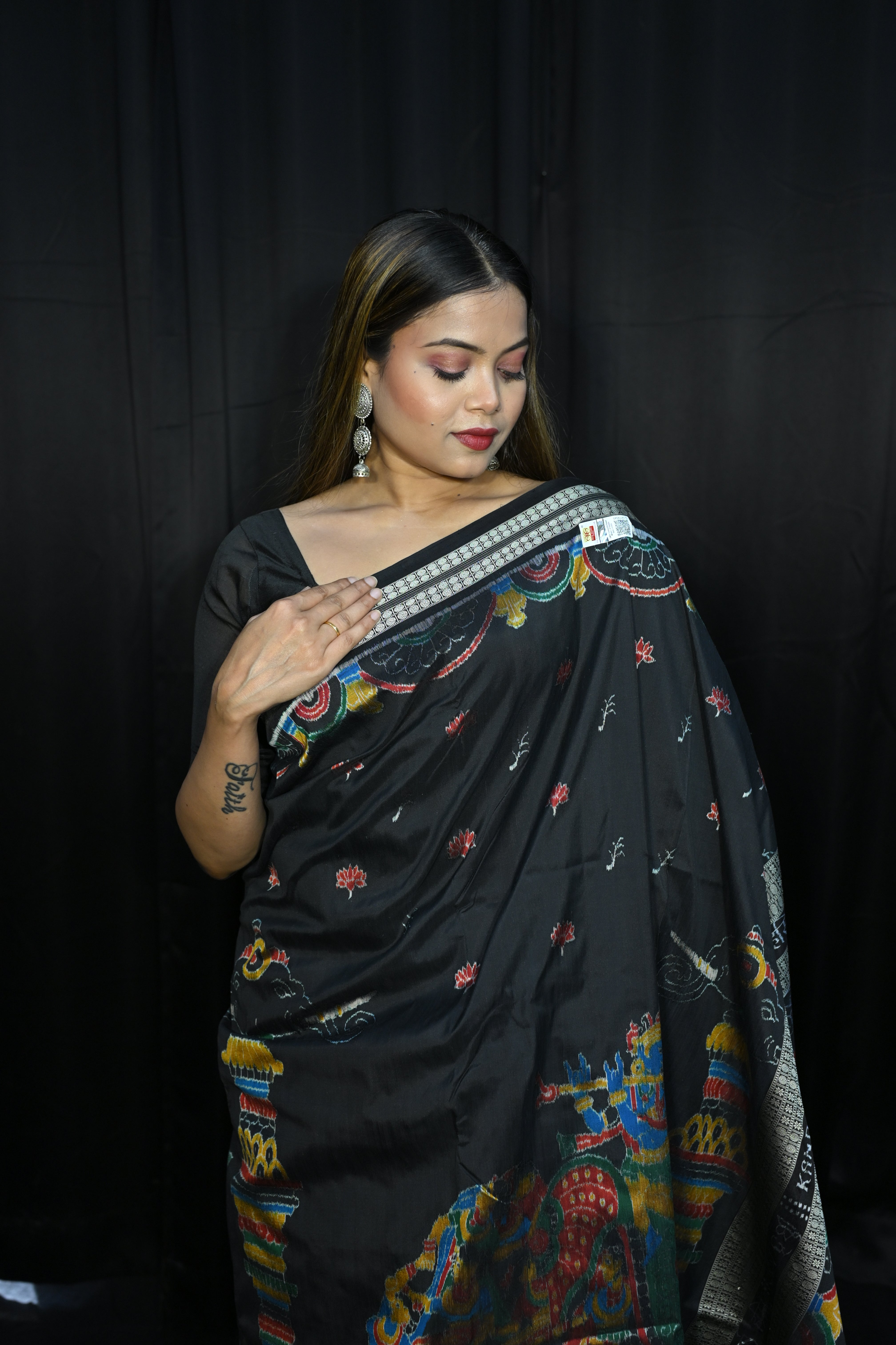 Black Seven Kandarp Hasti Design Sambalpuri Silk Saree