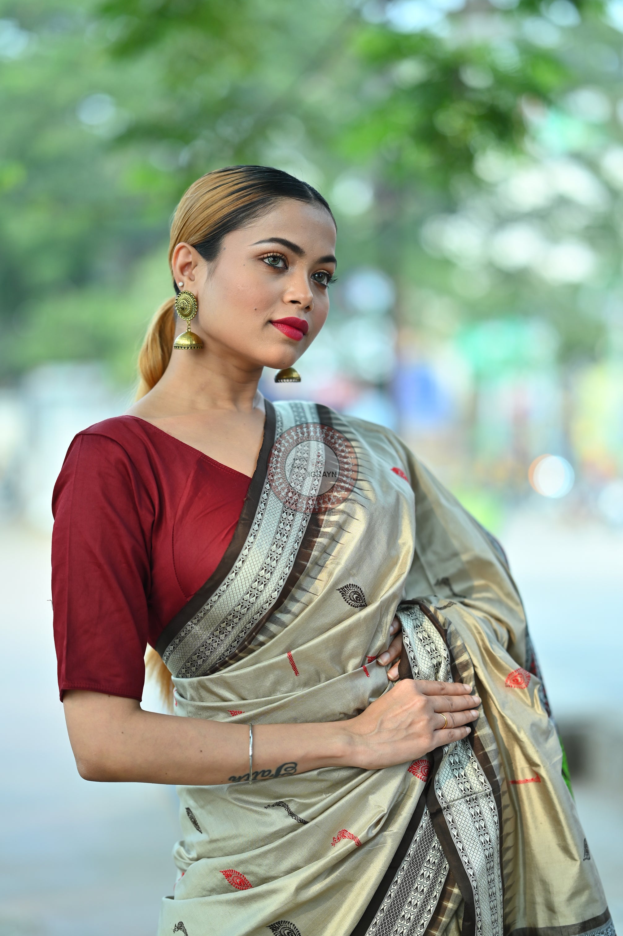 Grey Rasleela Exclusive Sambalpuri Silk Saree
