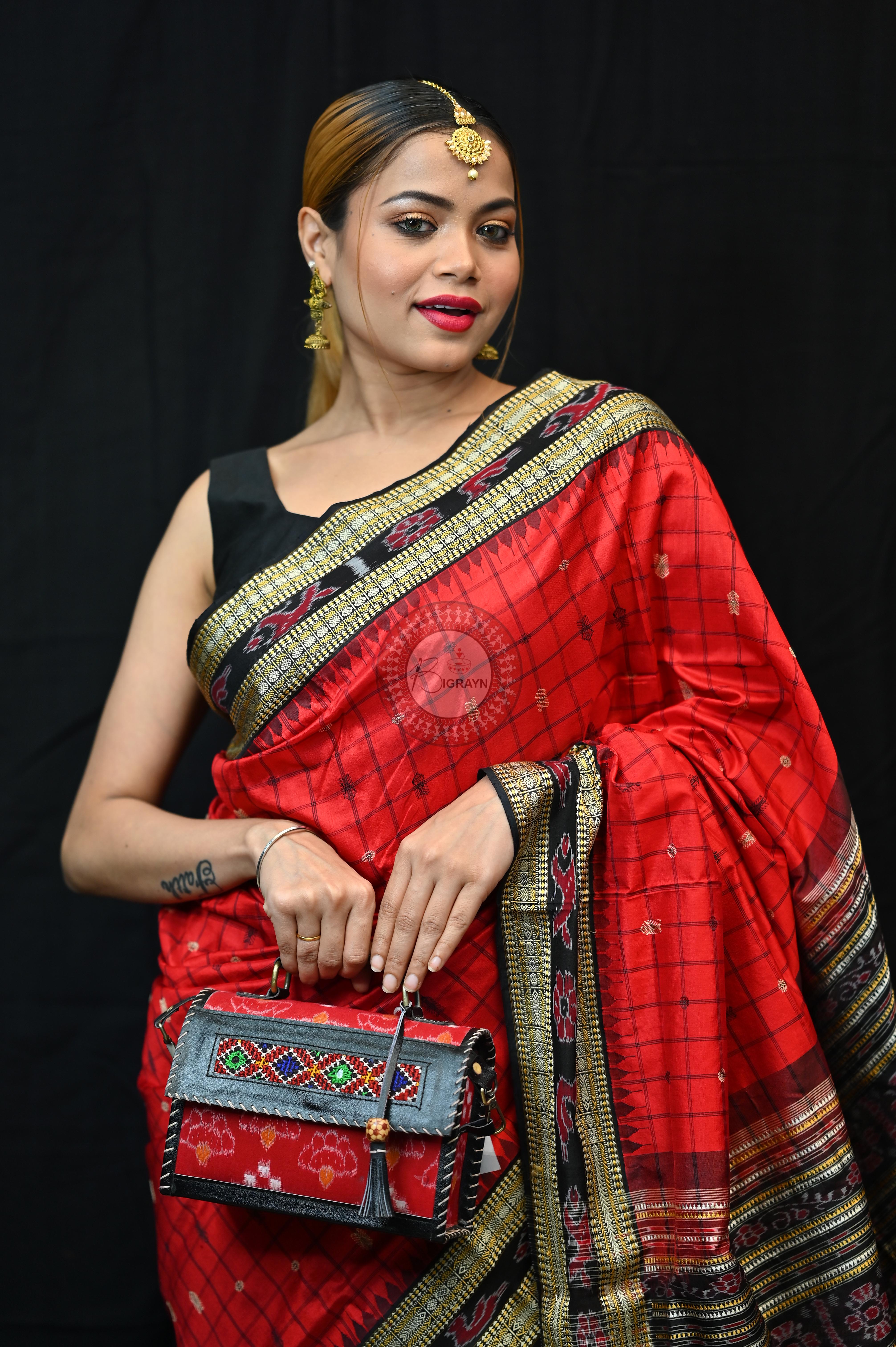 "Odisha Handloom Hazarbuti Bomkai Silk Saree with thousand buti motifs, intricate pallu design, and rich traditional craftsmanship"