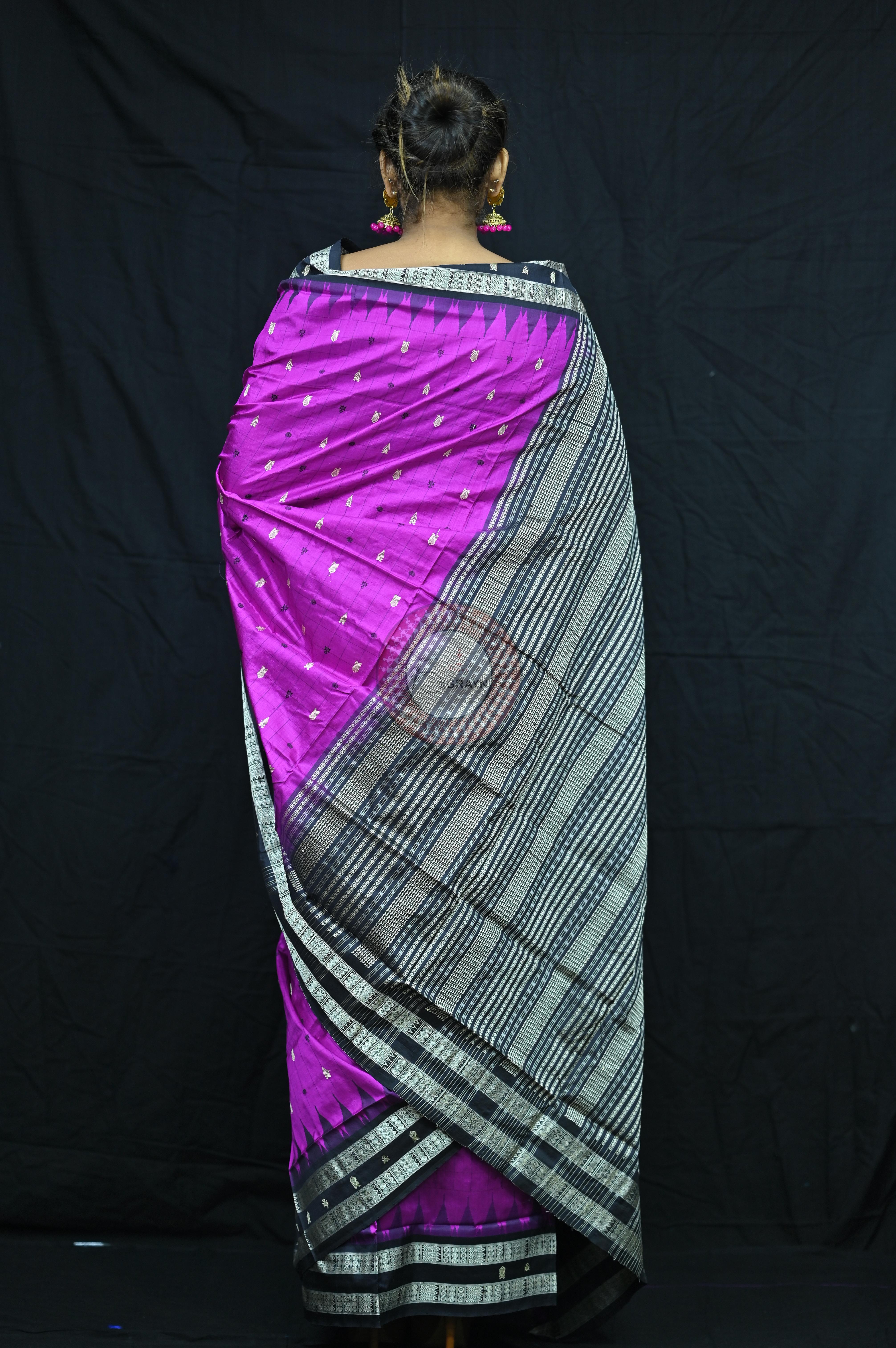 "Odisha Handloom Hazarbuti Bomkai Silk Saree with thousand buti motifs, intricate pallu design, and rich traditional craftsmanship"