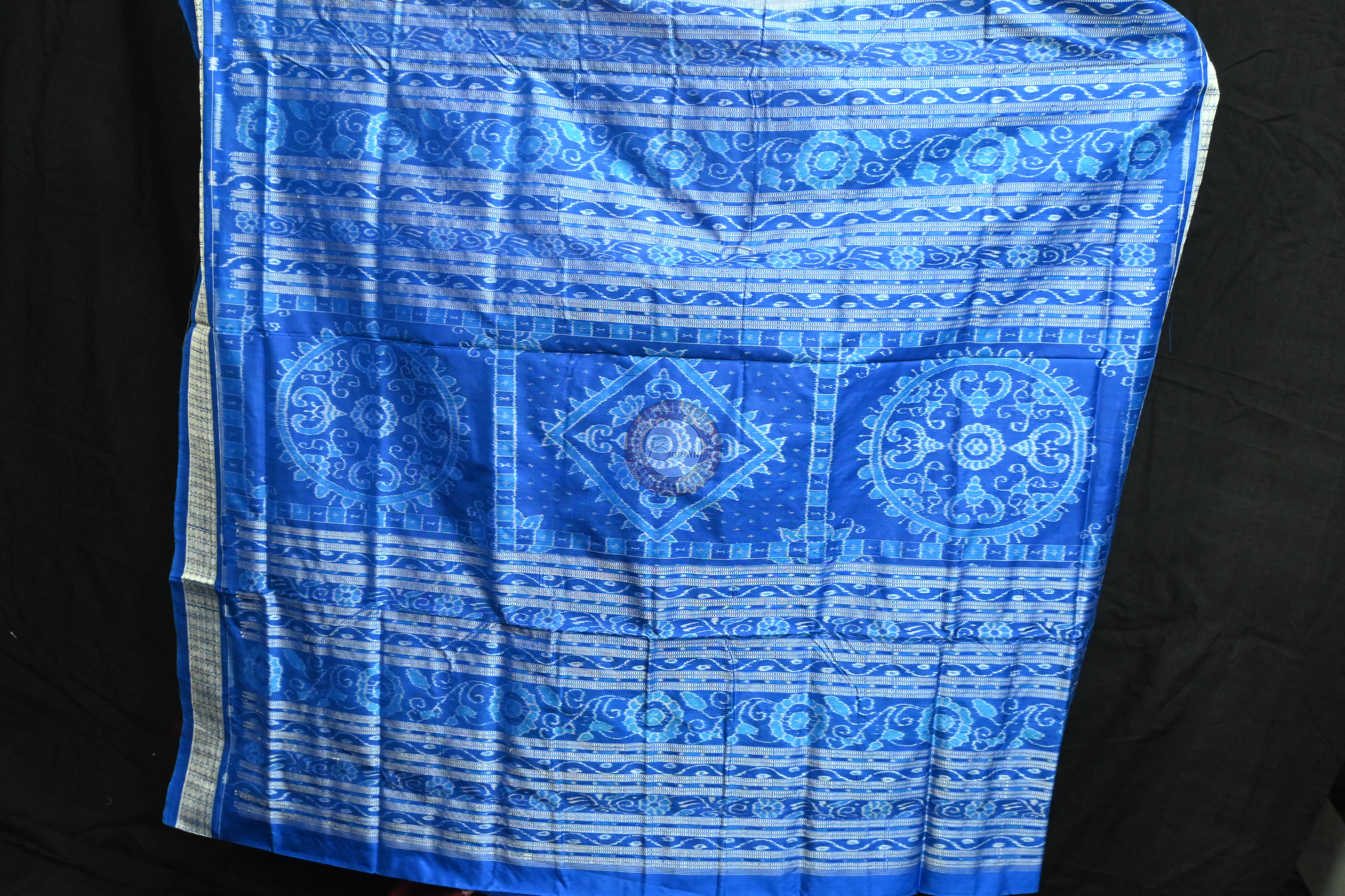 Peach Parsley Maroon Tribal Scot Sambalpuri Silk Saree