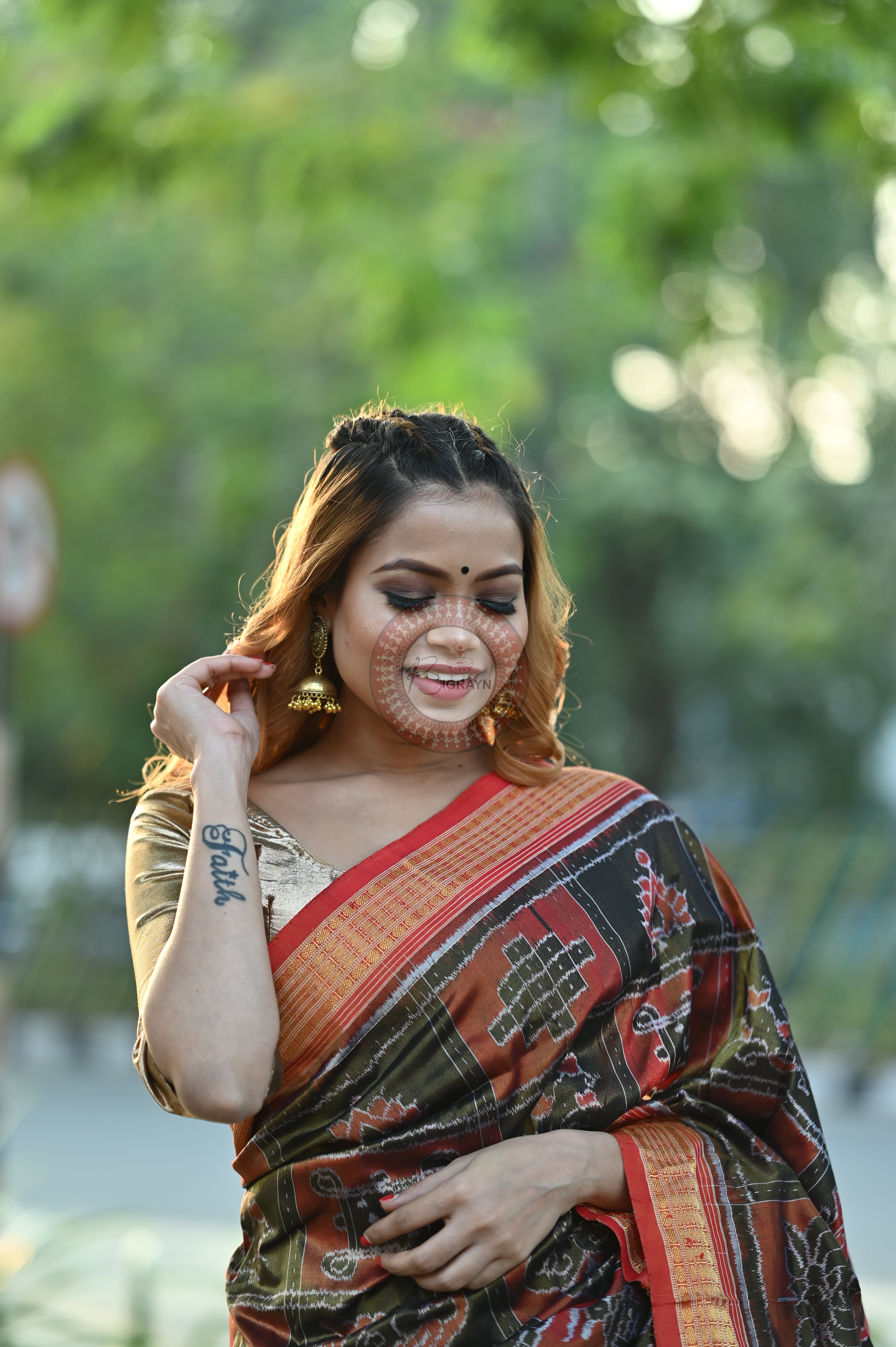 "Odisha Handloom Tissue Silk Saree with shimmering texture, elegant zari border, and lightweight drape, handcrafted by artisans"