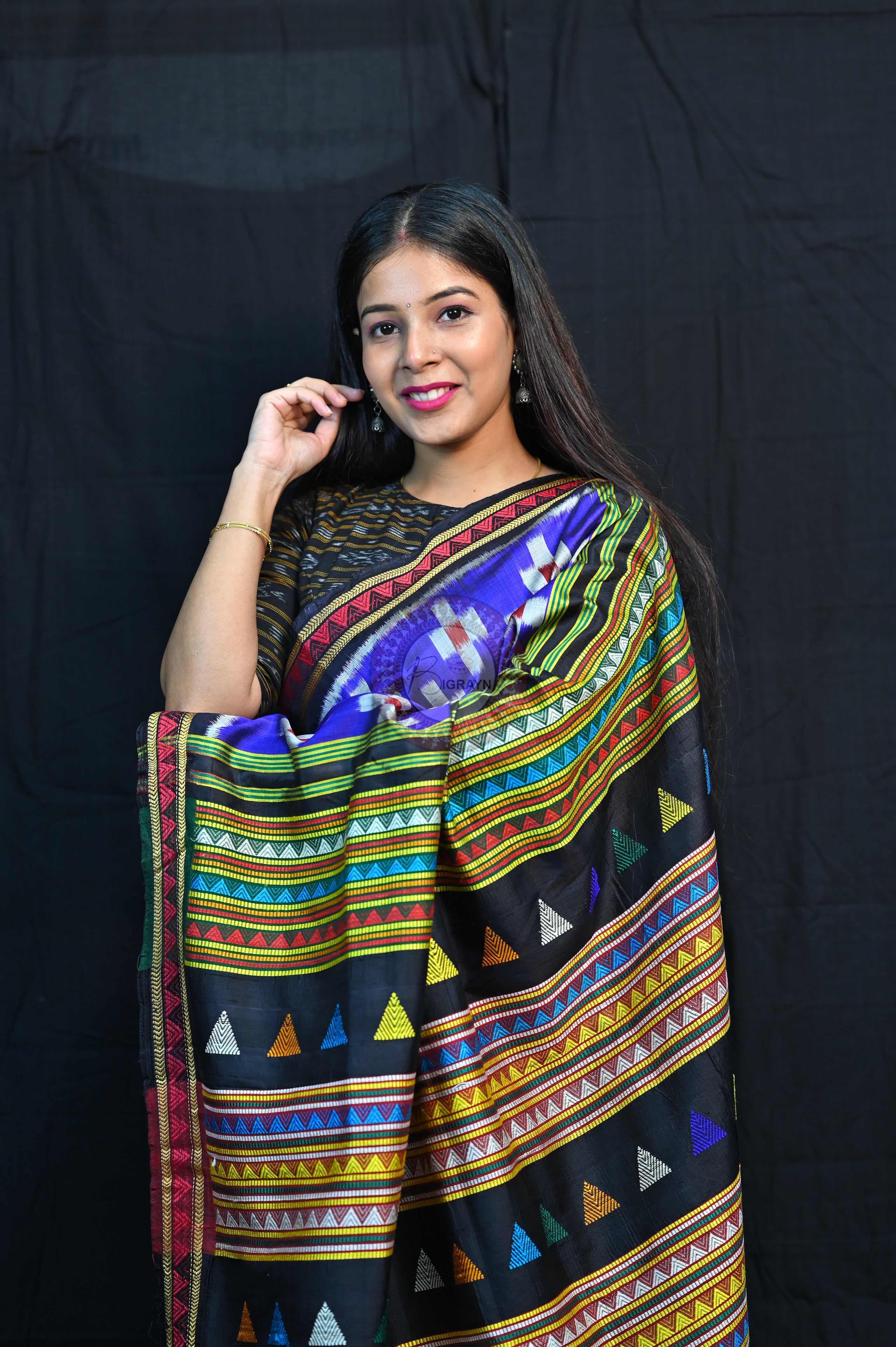 Blue Pasapali Dongria Fusion Mulberry Silk Saree