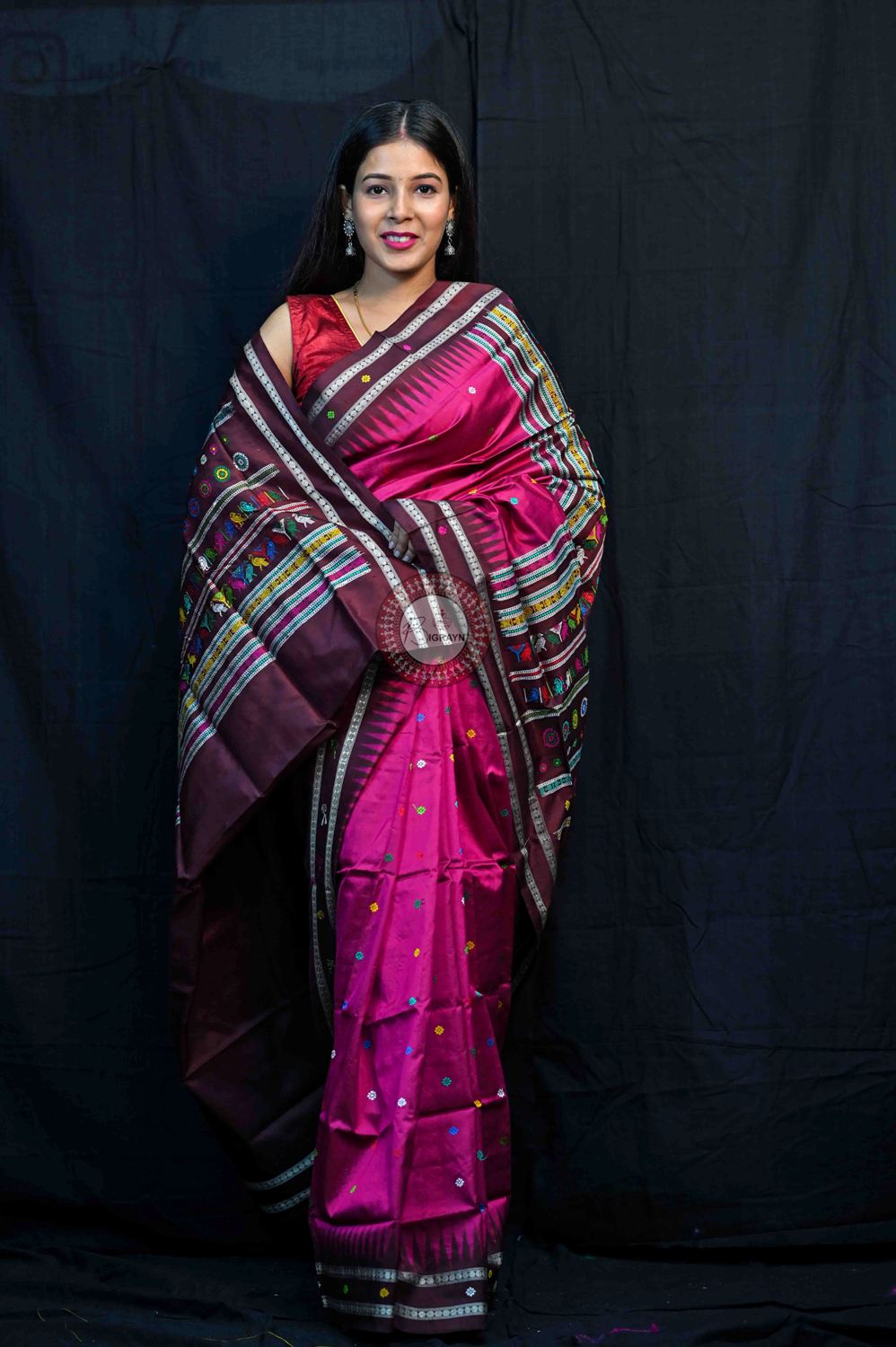 Purple Coffee Dolabedi Silk Saree