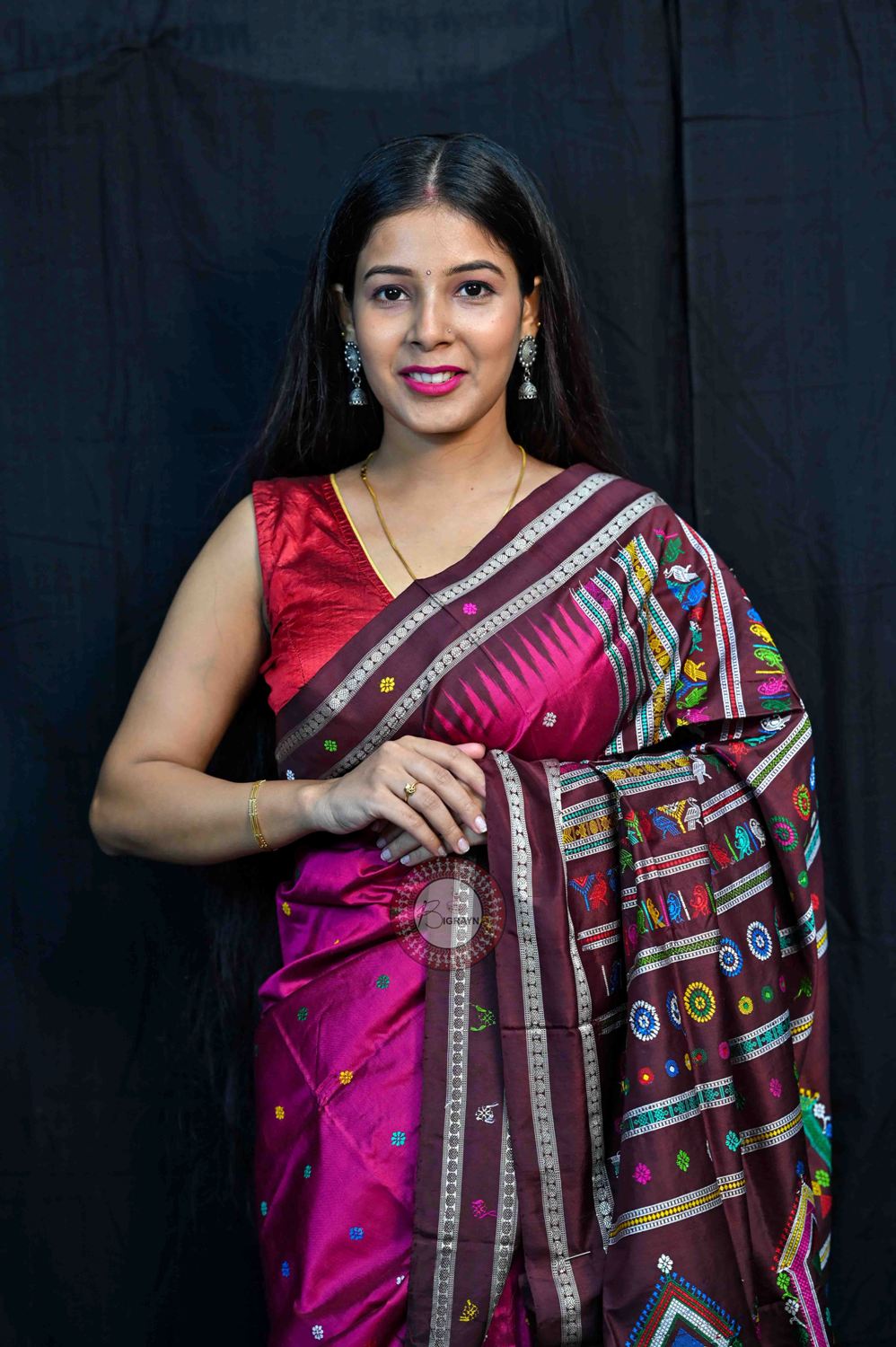 Purple Coffee Dolabedi Silk Saree