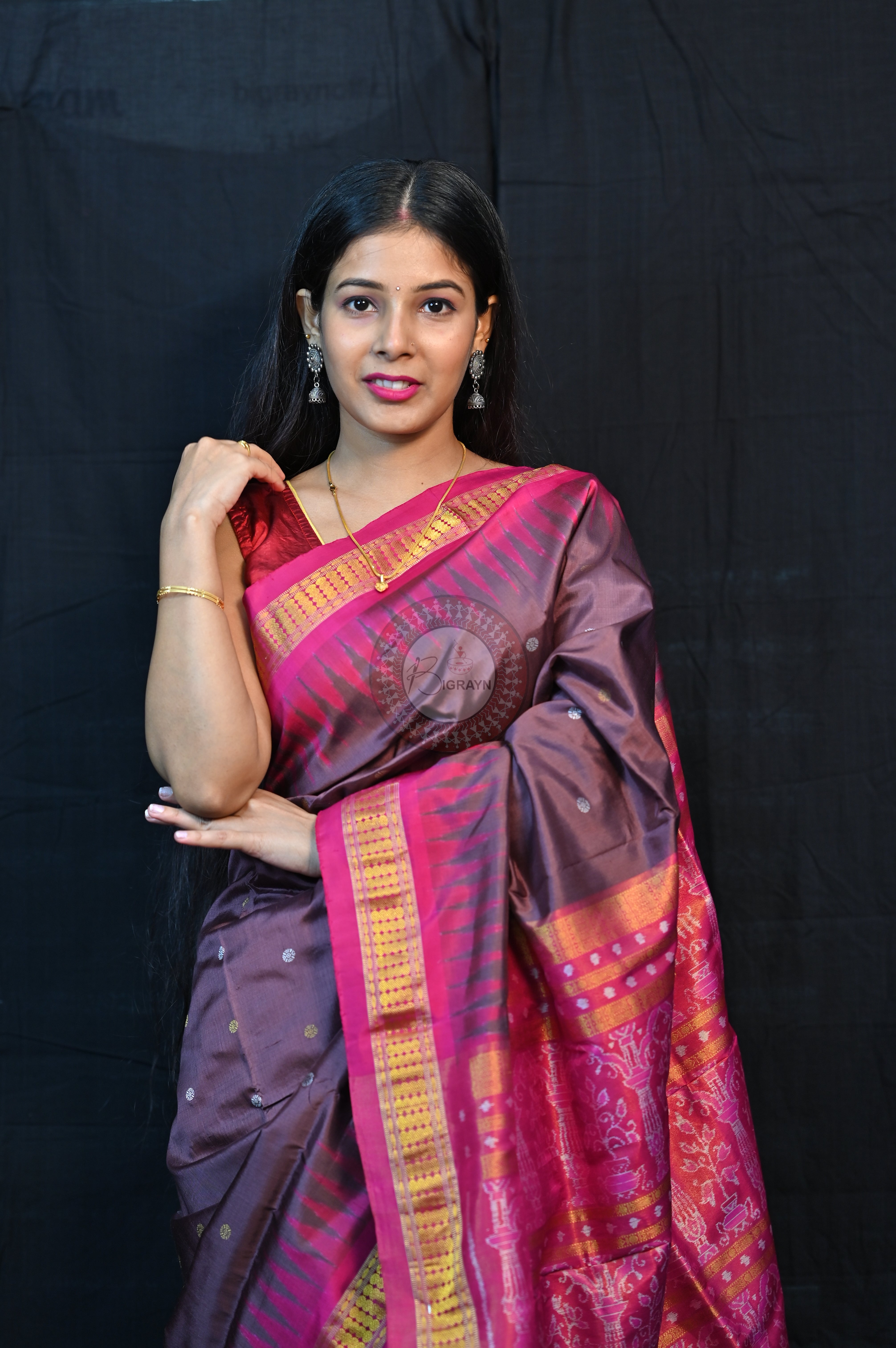 "Odisha Handloom Tissue Silk Saree with shimmering texture, elegant zari border, and lightweight drape, handcrafted by artisans"
