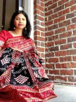 Passapalli 3D Black Maroon Khandua Silk Saree