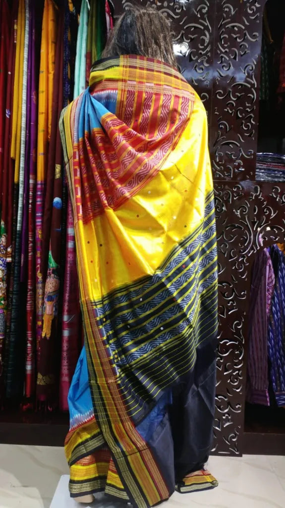 Light Blue Kathiphera Khandua Silk Saree