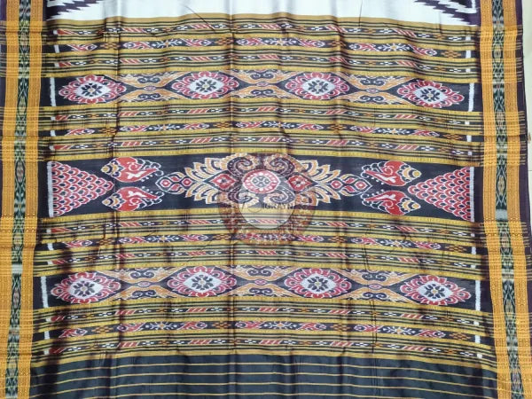 Grey Coffee Buti Kumbha Khandua Silk Saree