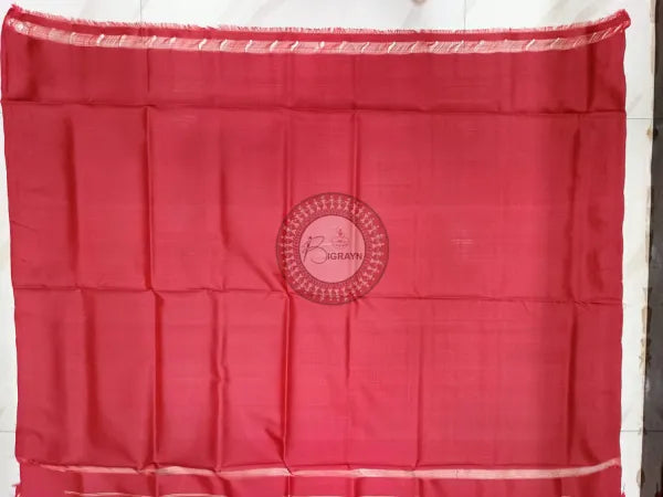 Red Boita Design Mulberry Silk Saree