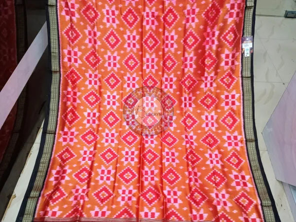 Orange Maroon Pasapali Mulberry Silk Saree