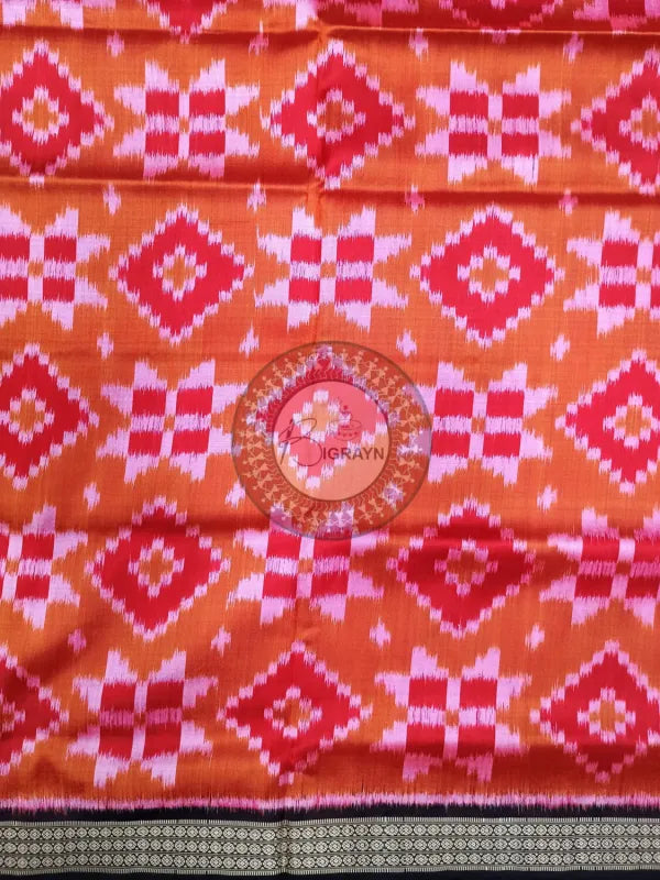 Orange Maroon Pasapali Mulberry Silk Saree