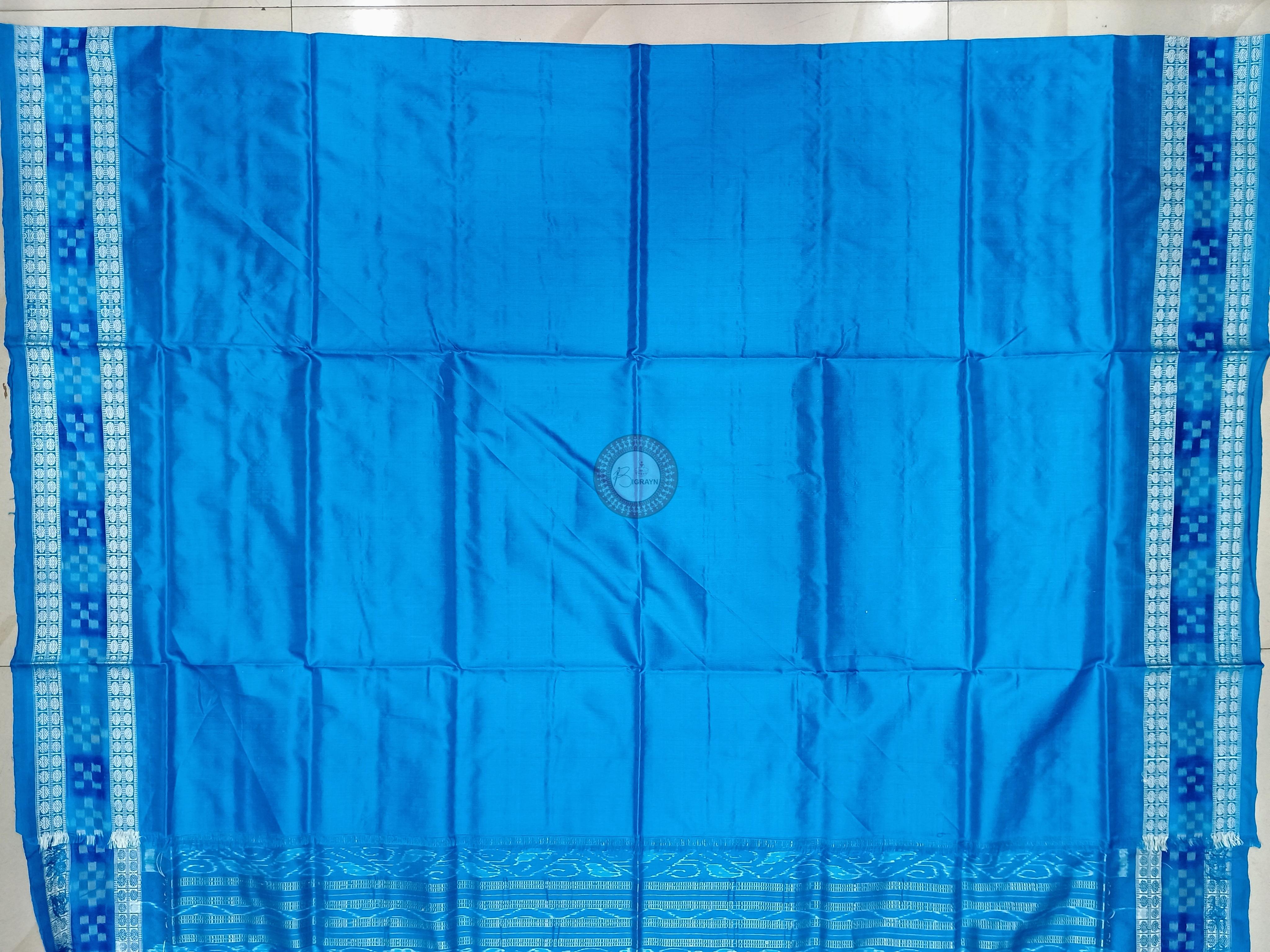 Purple Copper Sulphate Sakta Border Odisha Handloom Bomkai Silk Saree