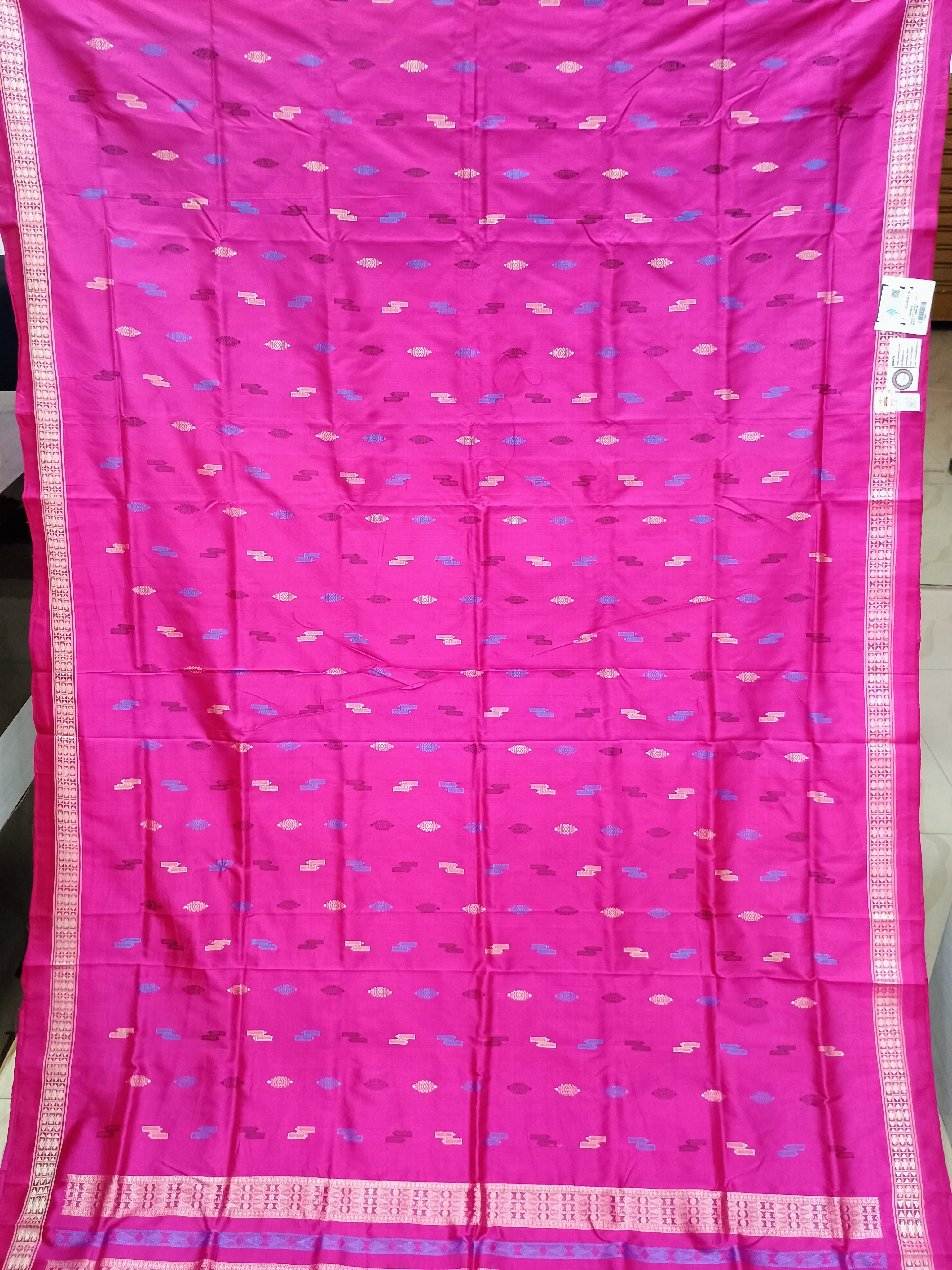 Black Magenta Patly Hazar Buti Bomkai Silk Saree