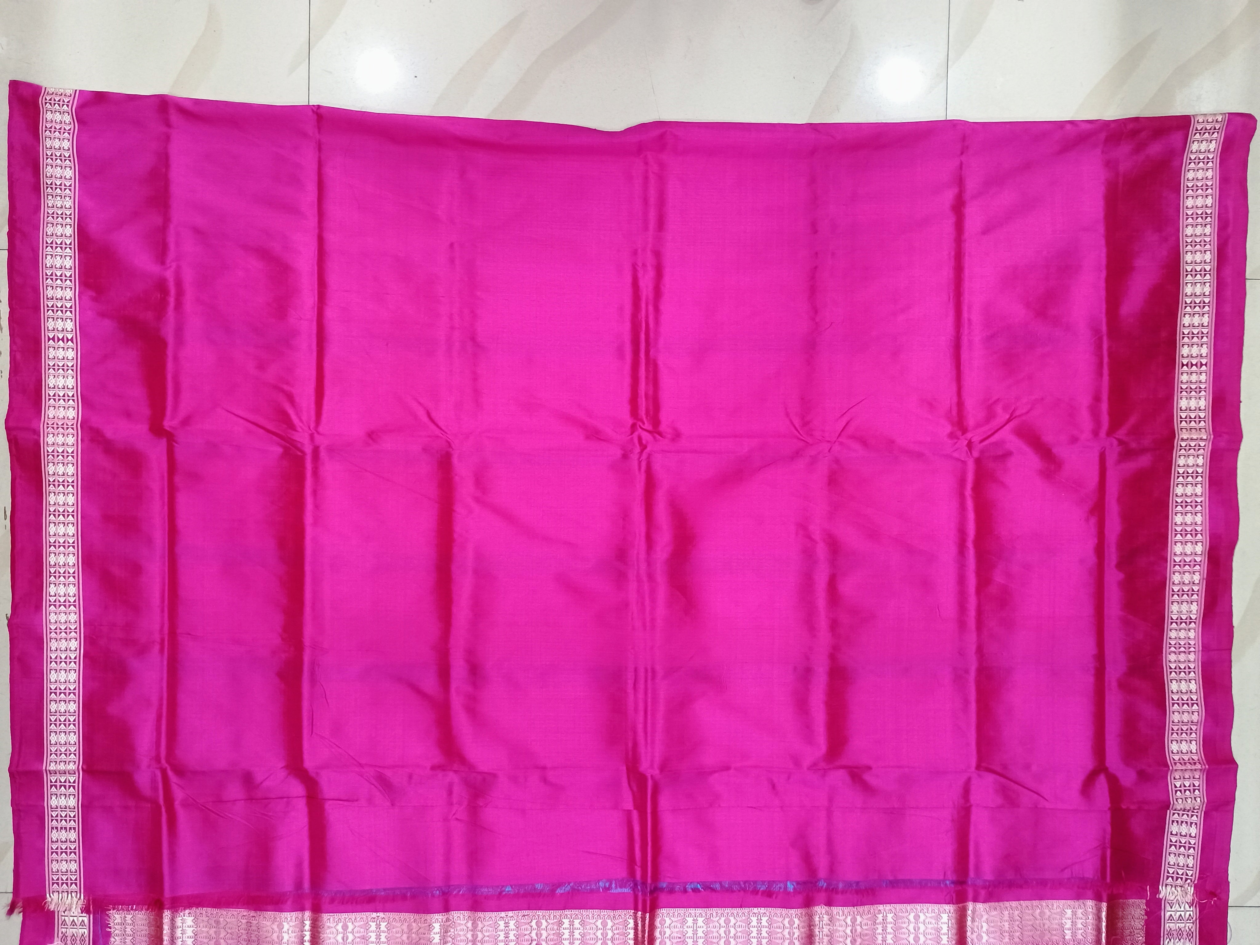 Black Magenta Patly Hazar Buti Bomkai Silk Saree