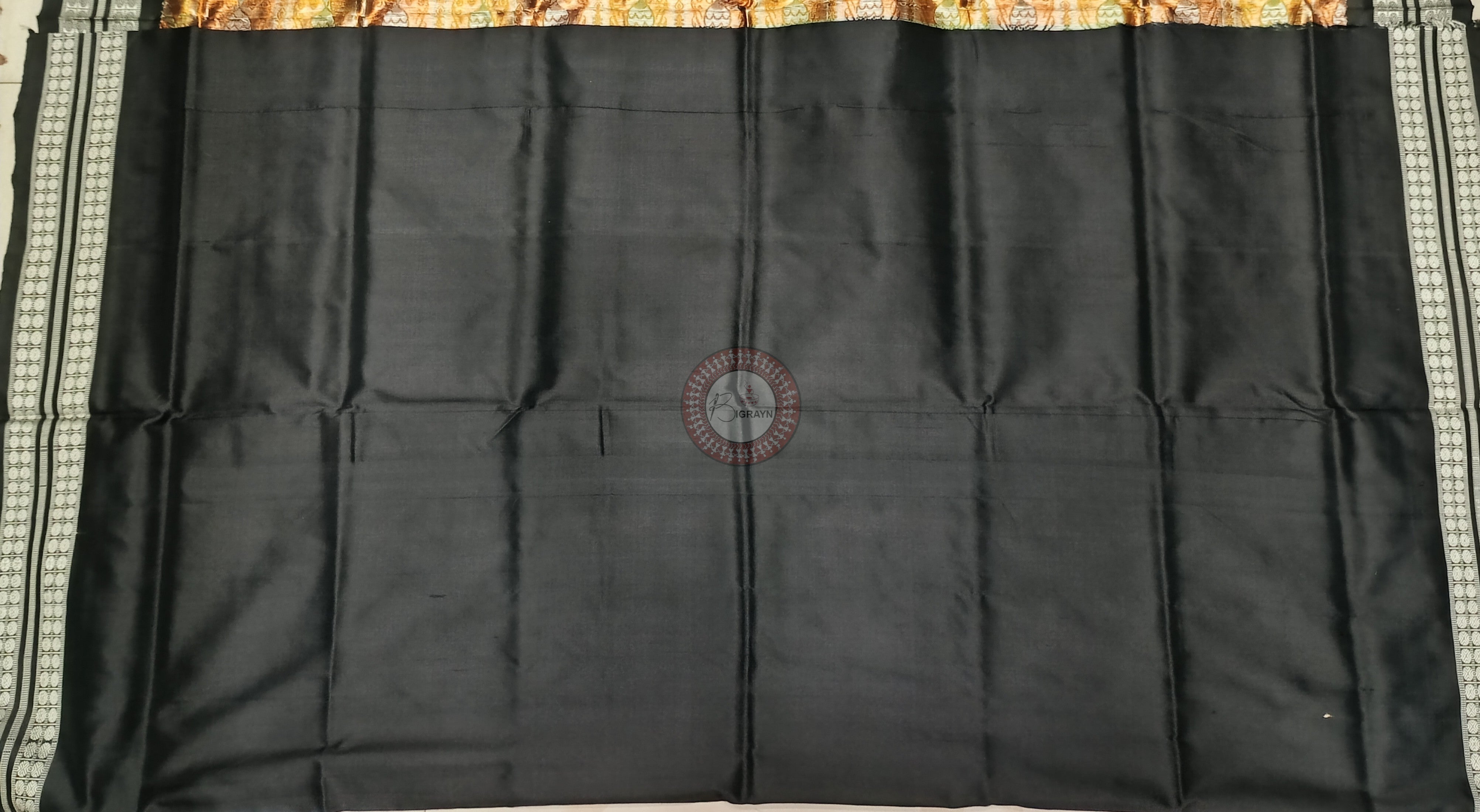 Green Black Tribal Bomkai Silk Saree