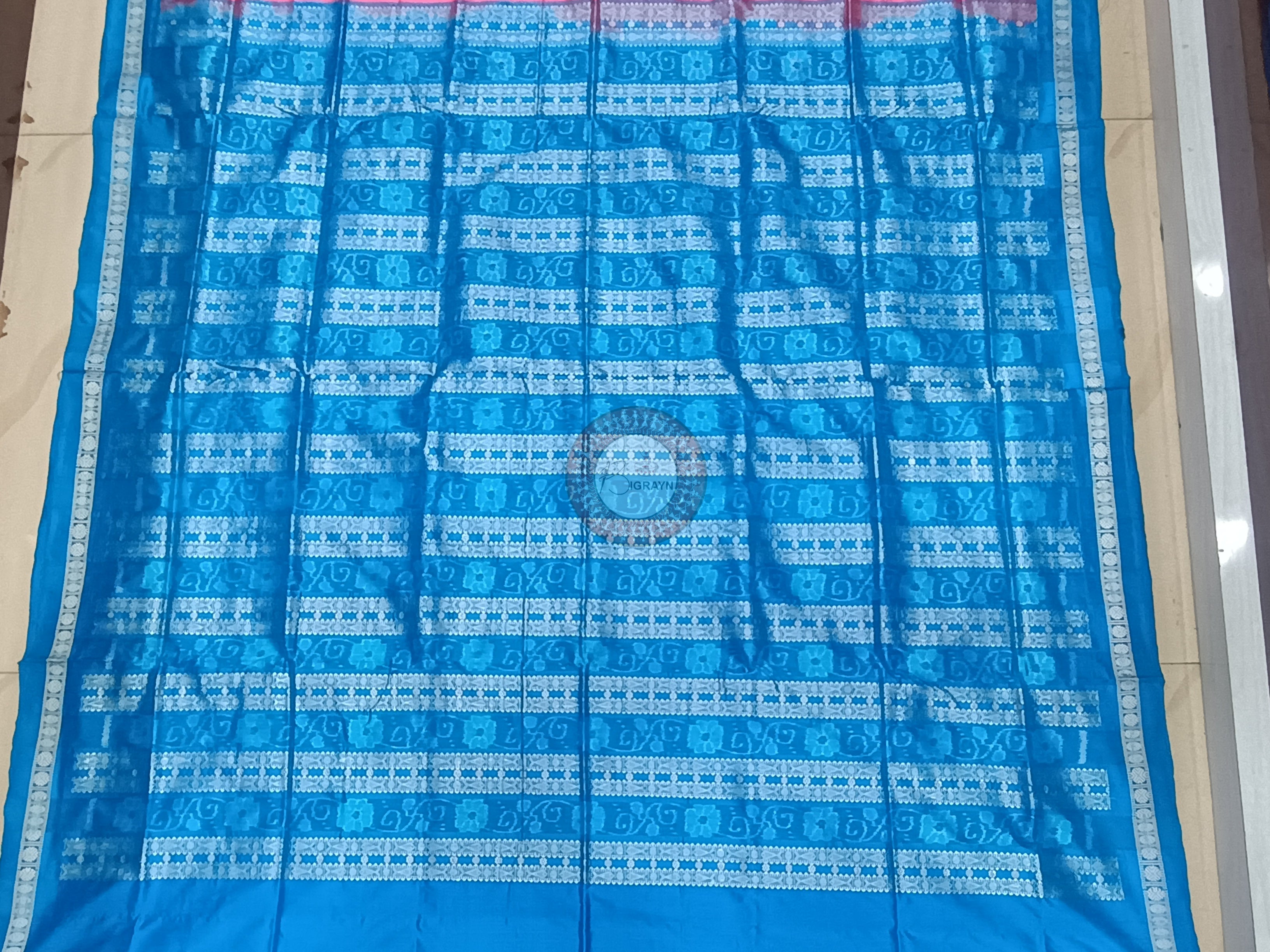 Baby Pink Copper Sulphate Ek Phulia Bomkai Silk Saree
