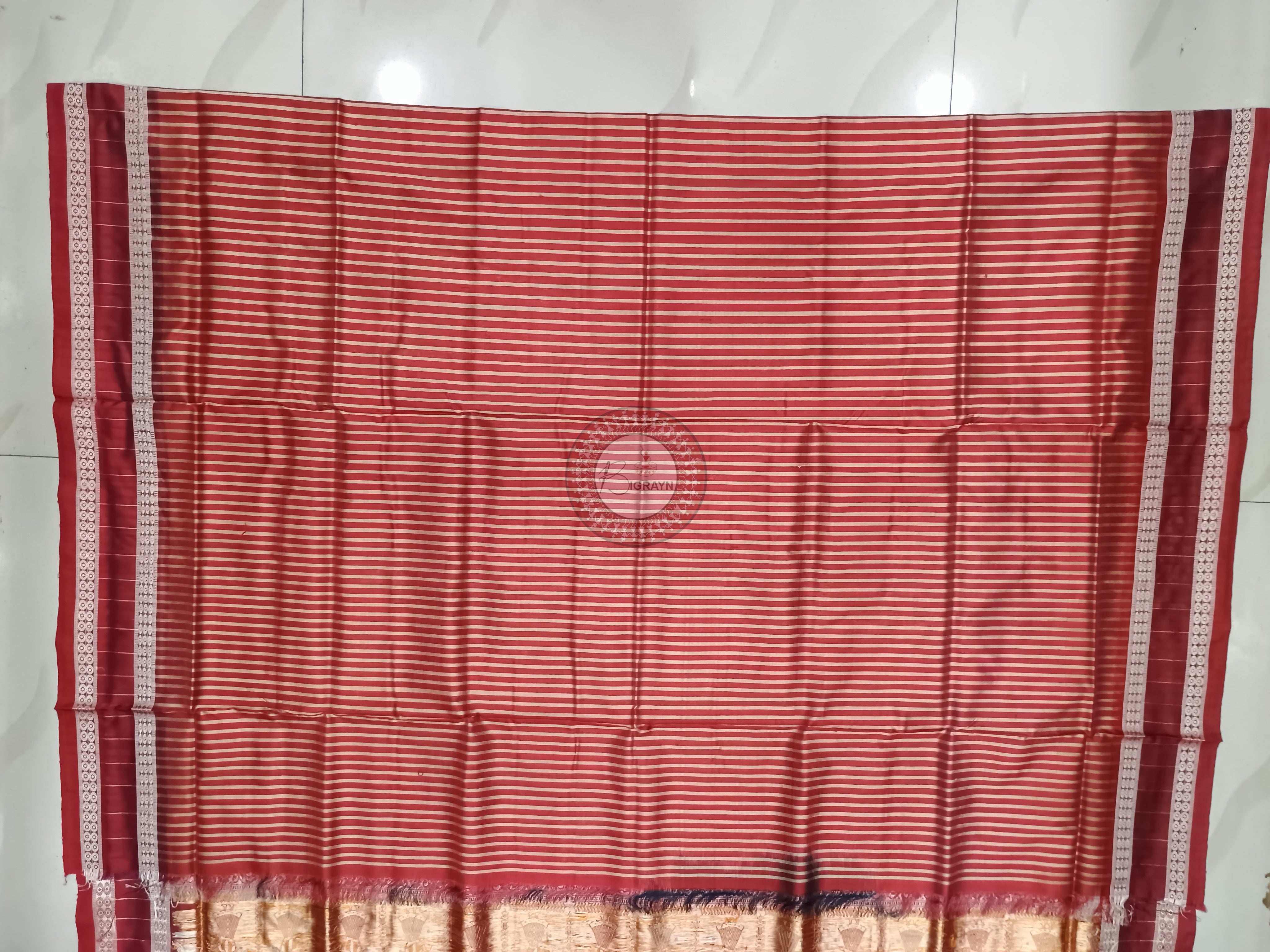 Black Red Off White Doll Bomkai Silk Saree