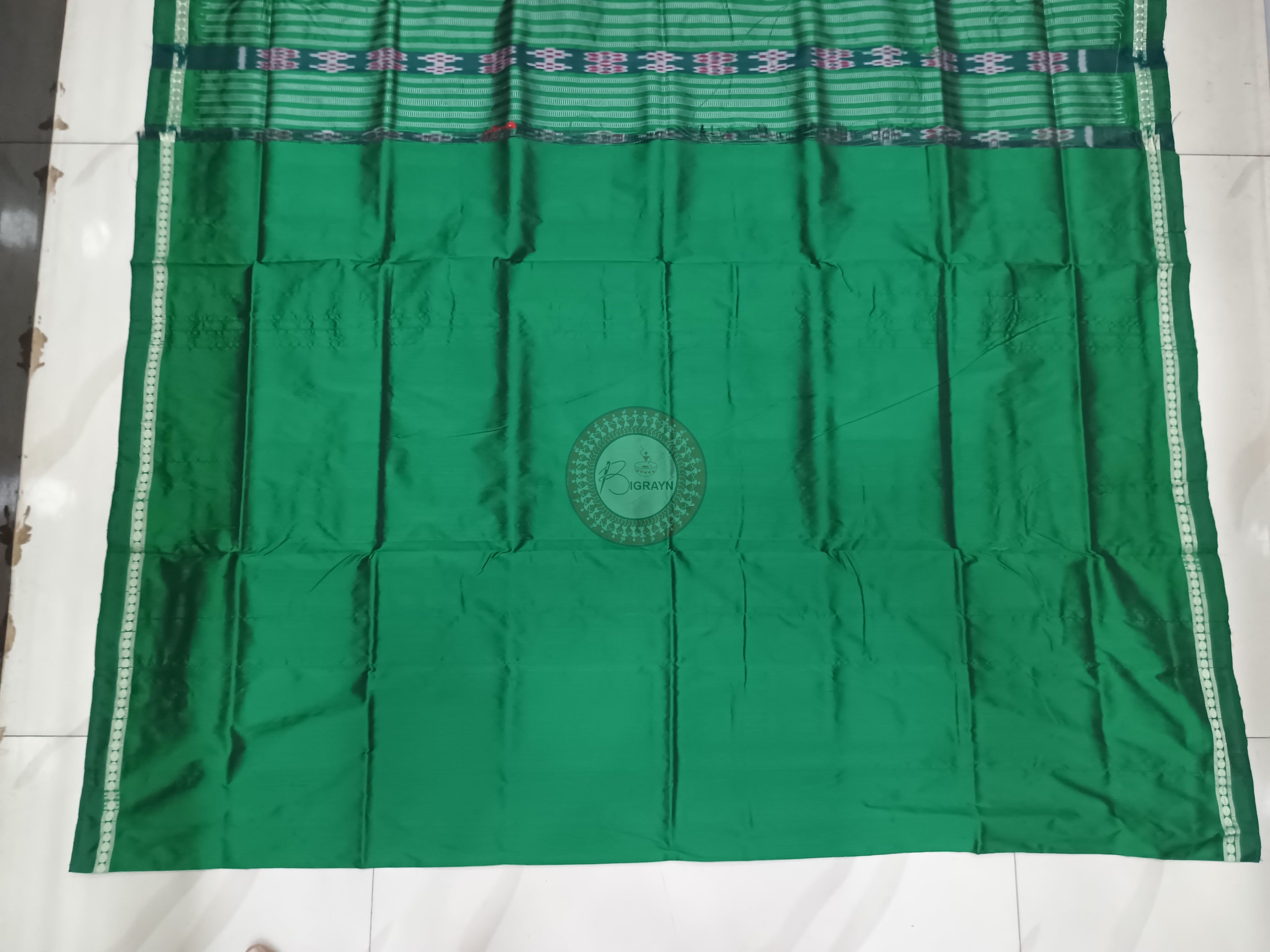 Maroon Green Ek Phulia Bomkai Silk Saree