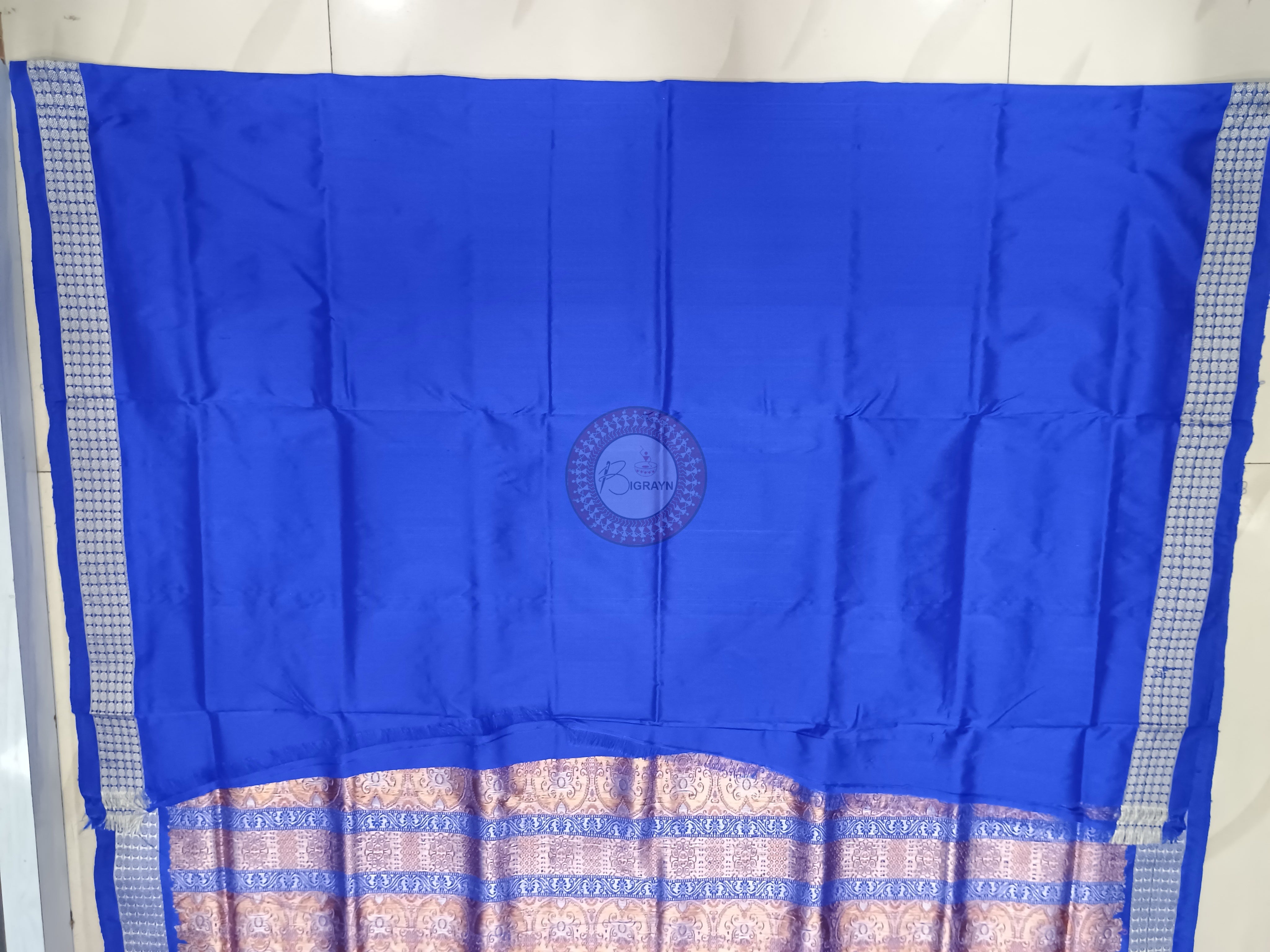 Sky Blue Blue Buti Odisha Handloom Bomkai Silk Saree