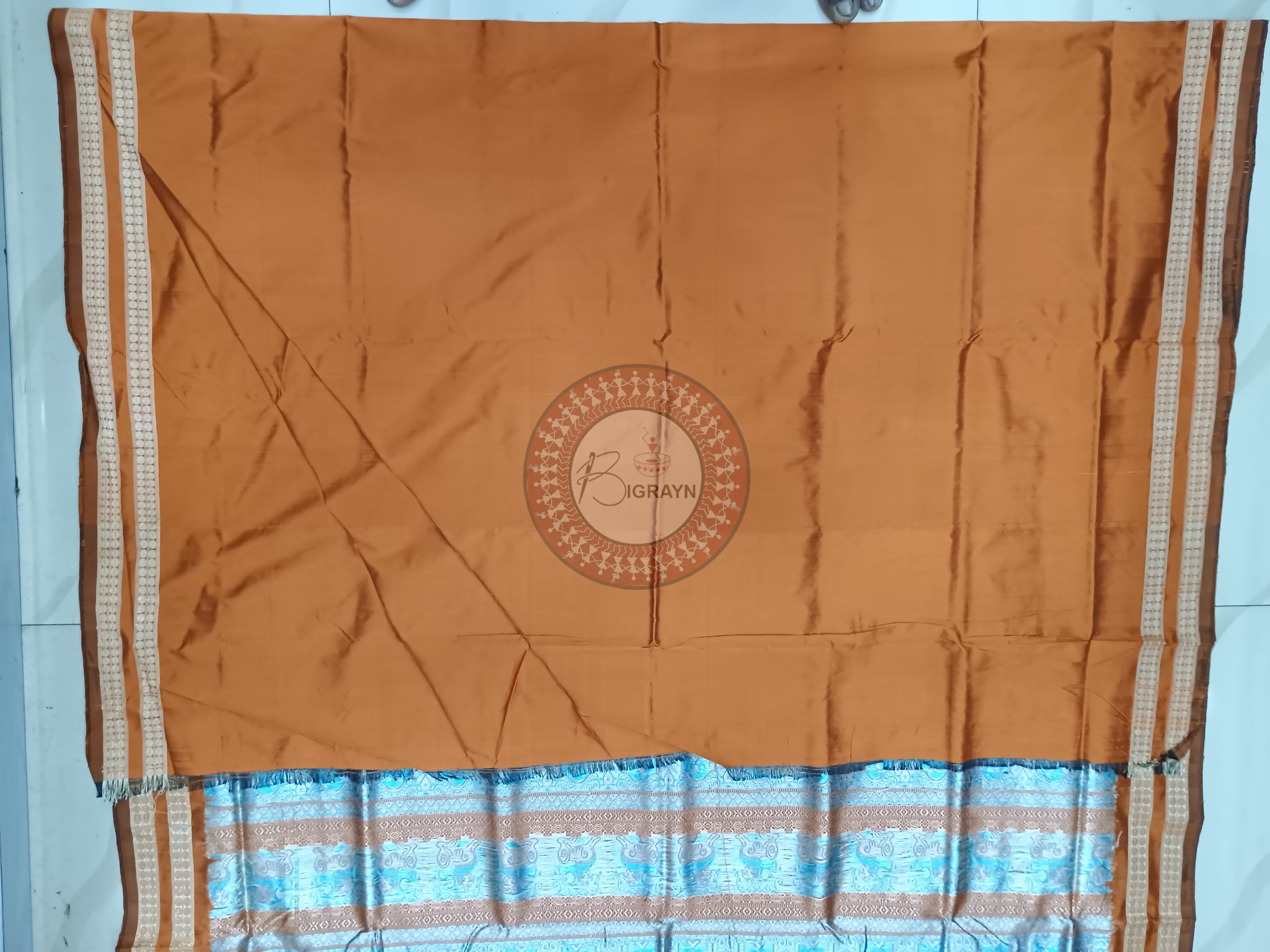 Black Rust Buti Flower Bomkai Silk Saree