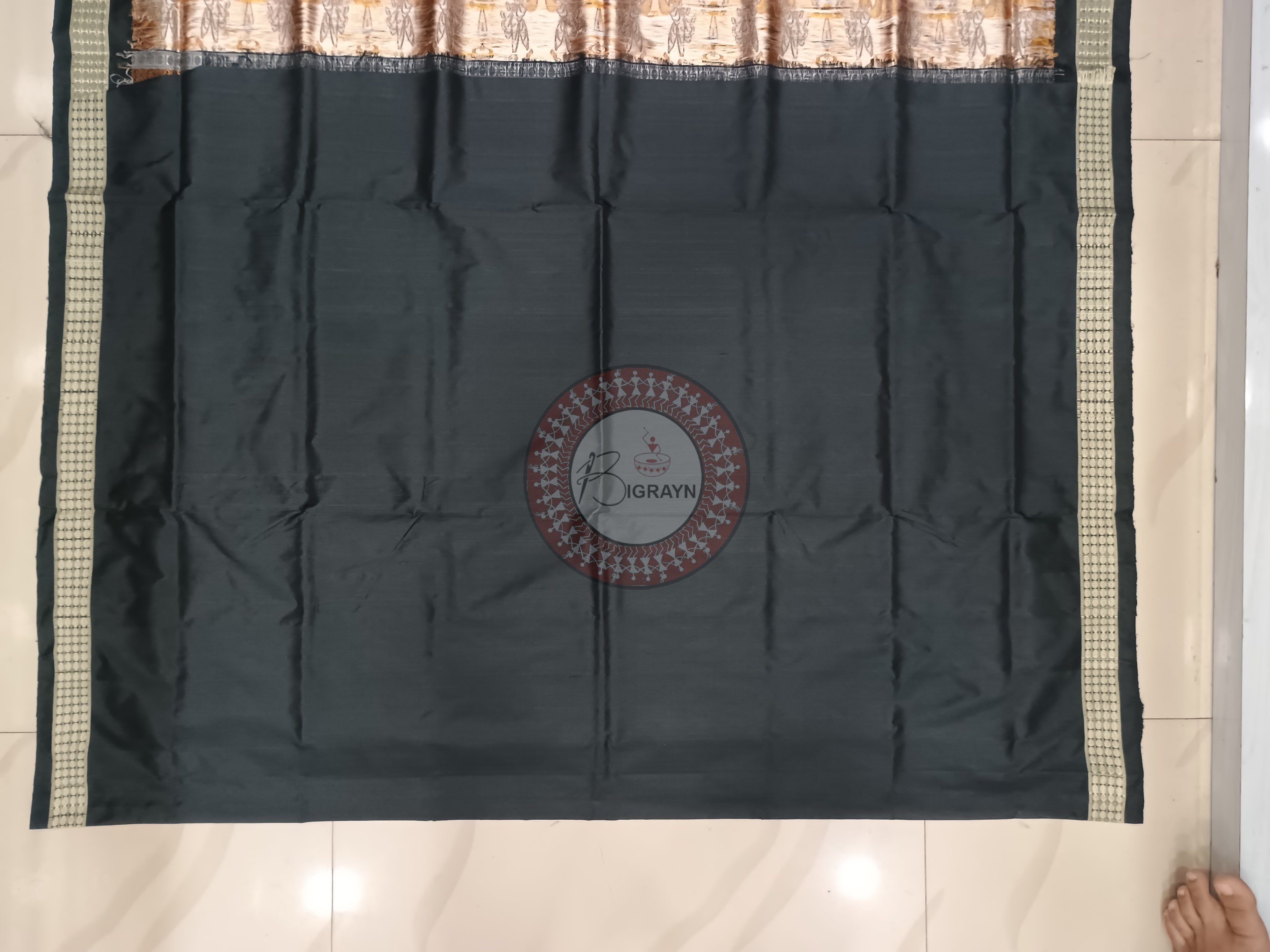 Magenta Black Dipa Design Bomkai Silk Saree