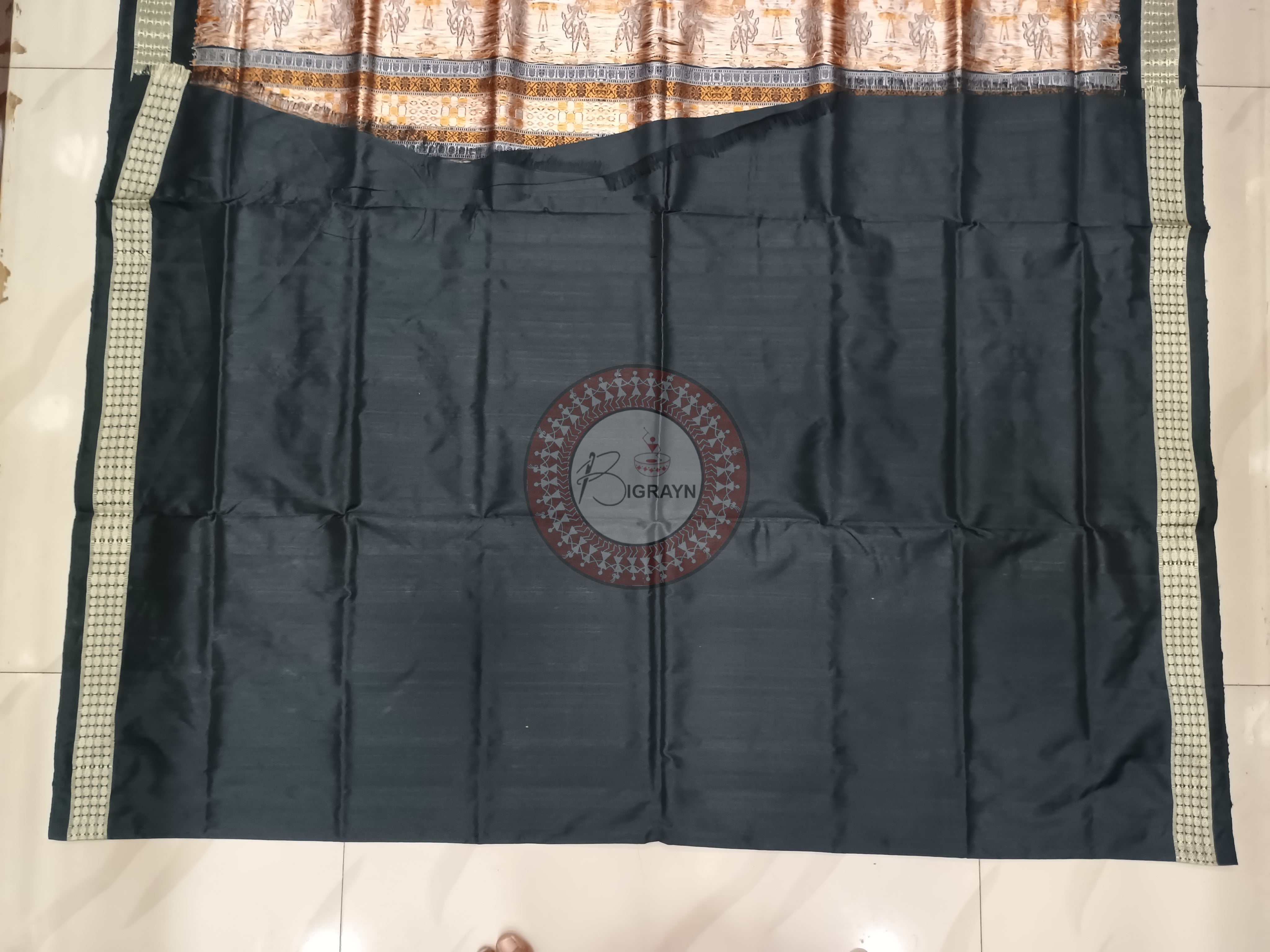 Maroon Black Dipa Bomkai Silk Saree