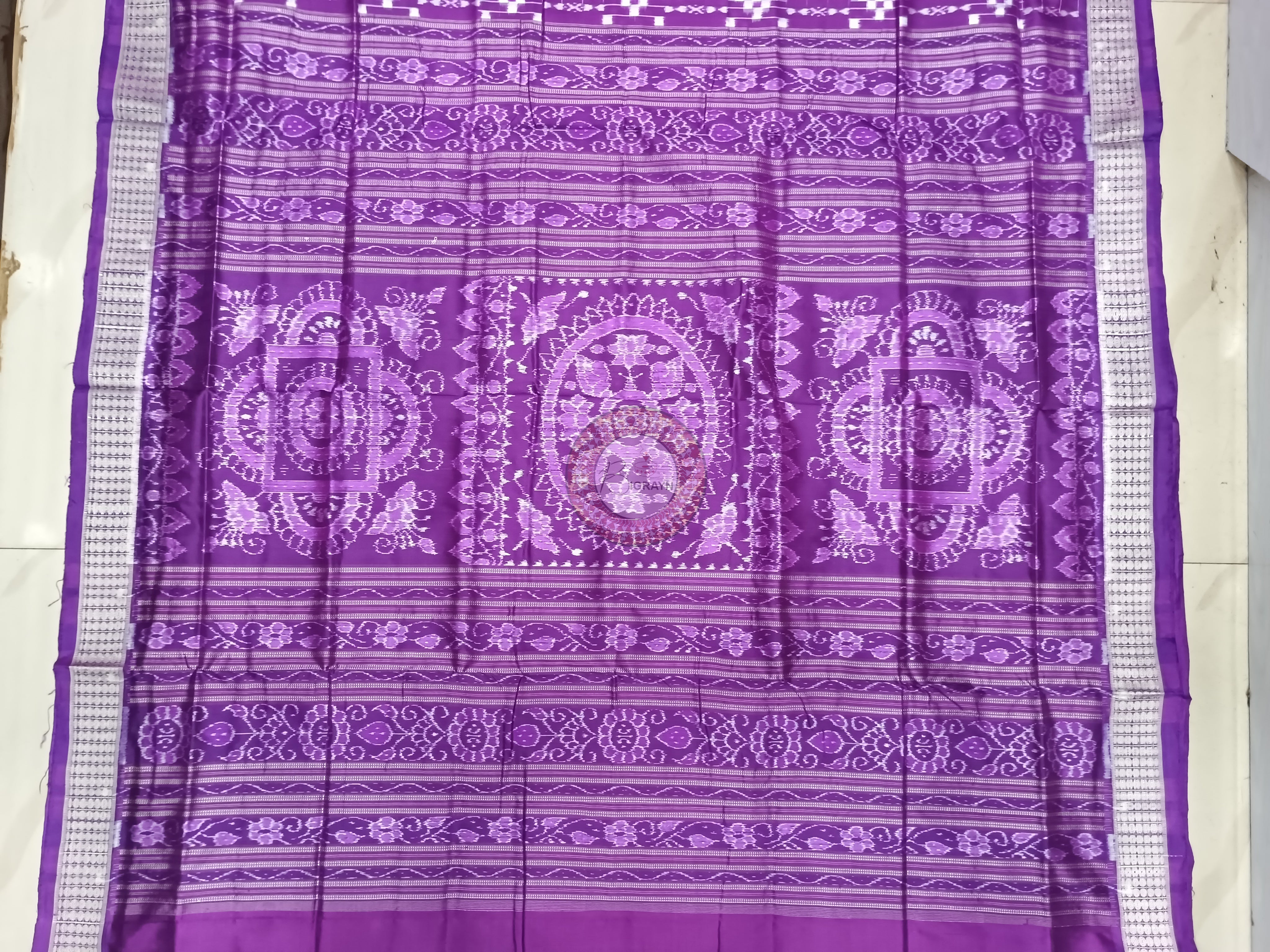 Purple Self Pasapali Design Sambalpuri Silk Saree