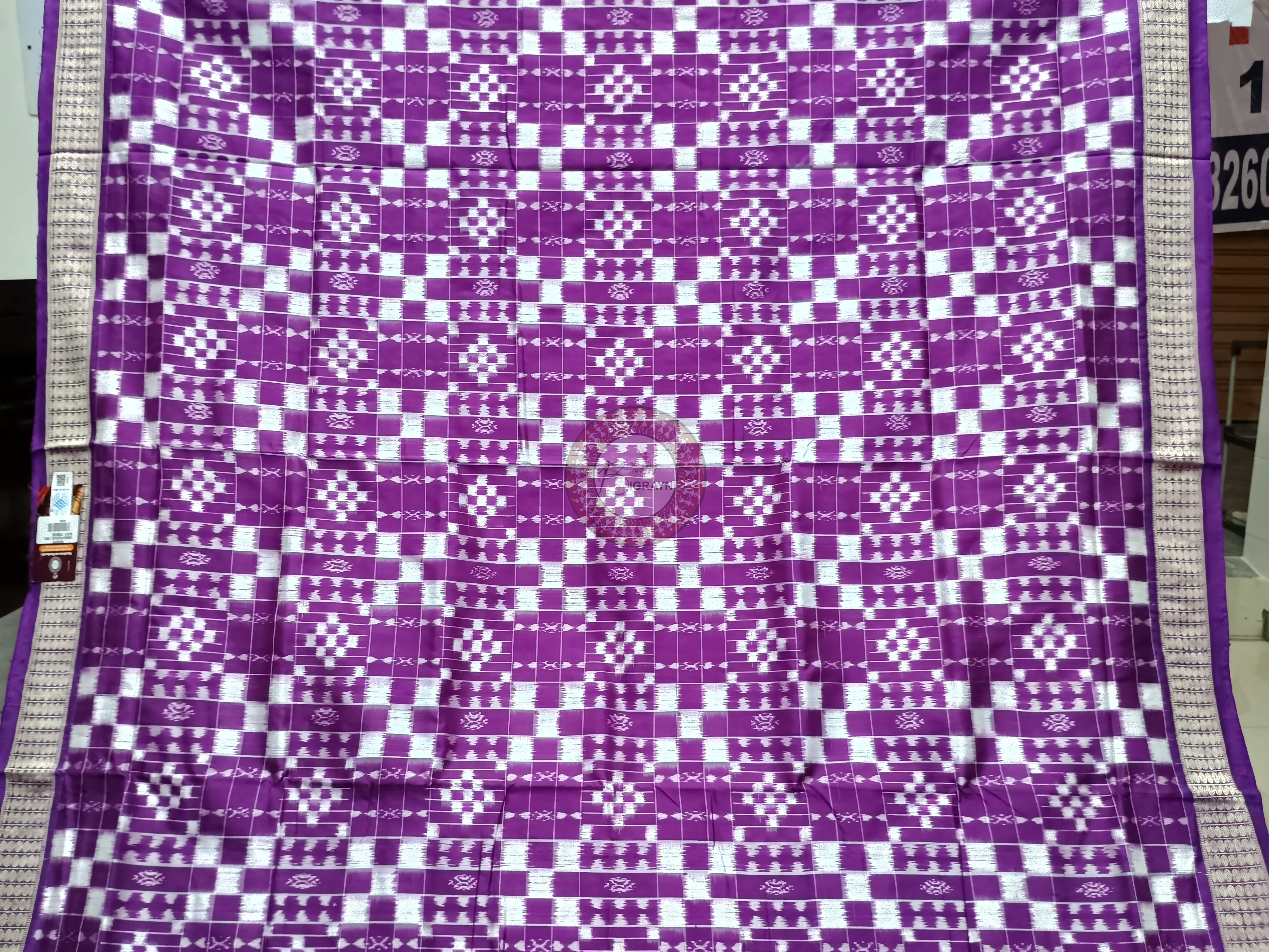 Purple Self Pasapali Design Sambalpuri Silk Saree