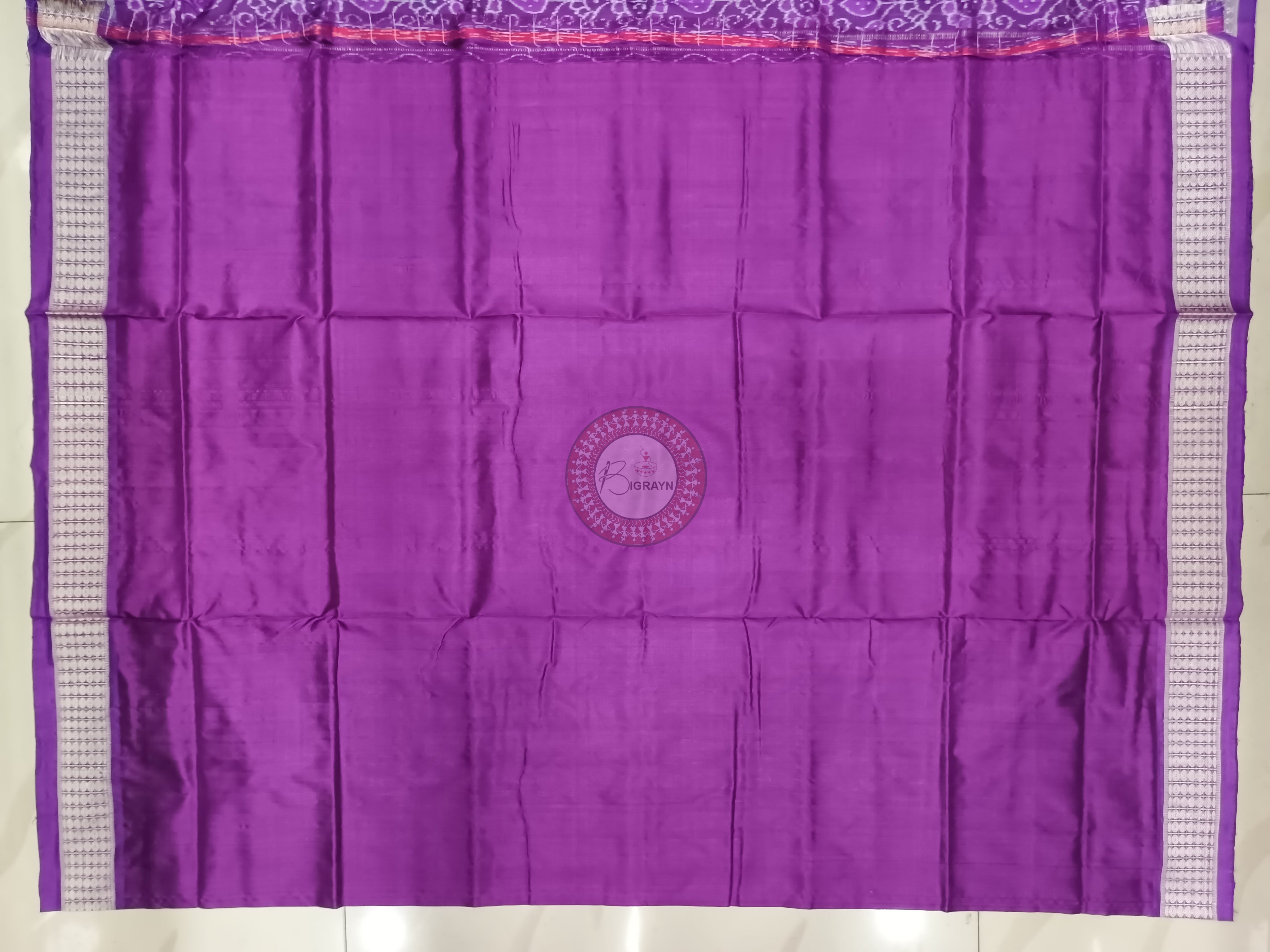 Purple Self Pasapali Design Sambalpuri Silk Saree