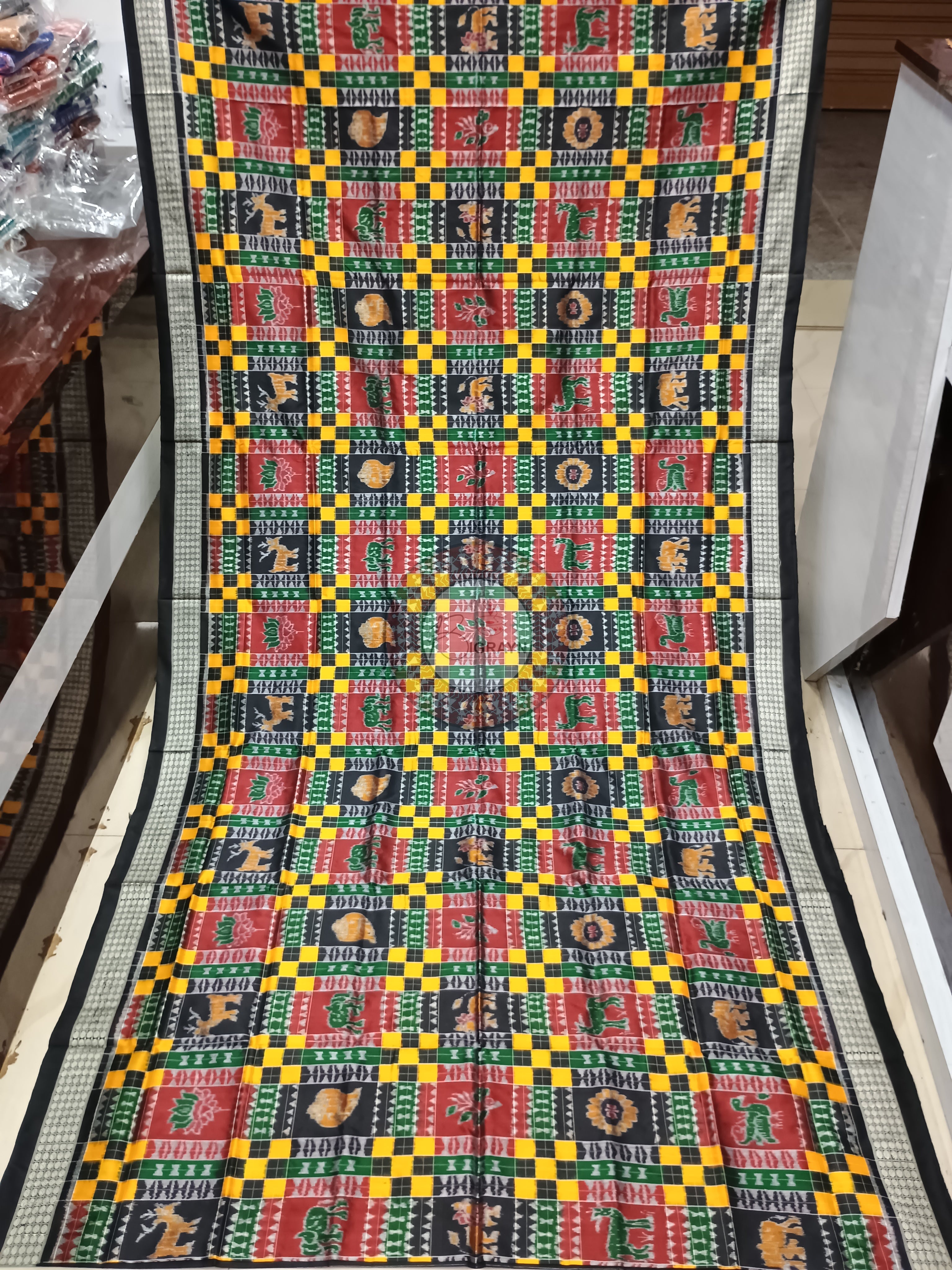Multi Black Utkal Laxmi Sambalpuri Silk Saree