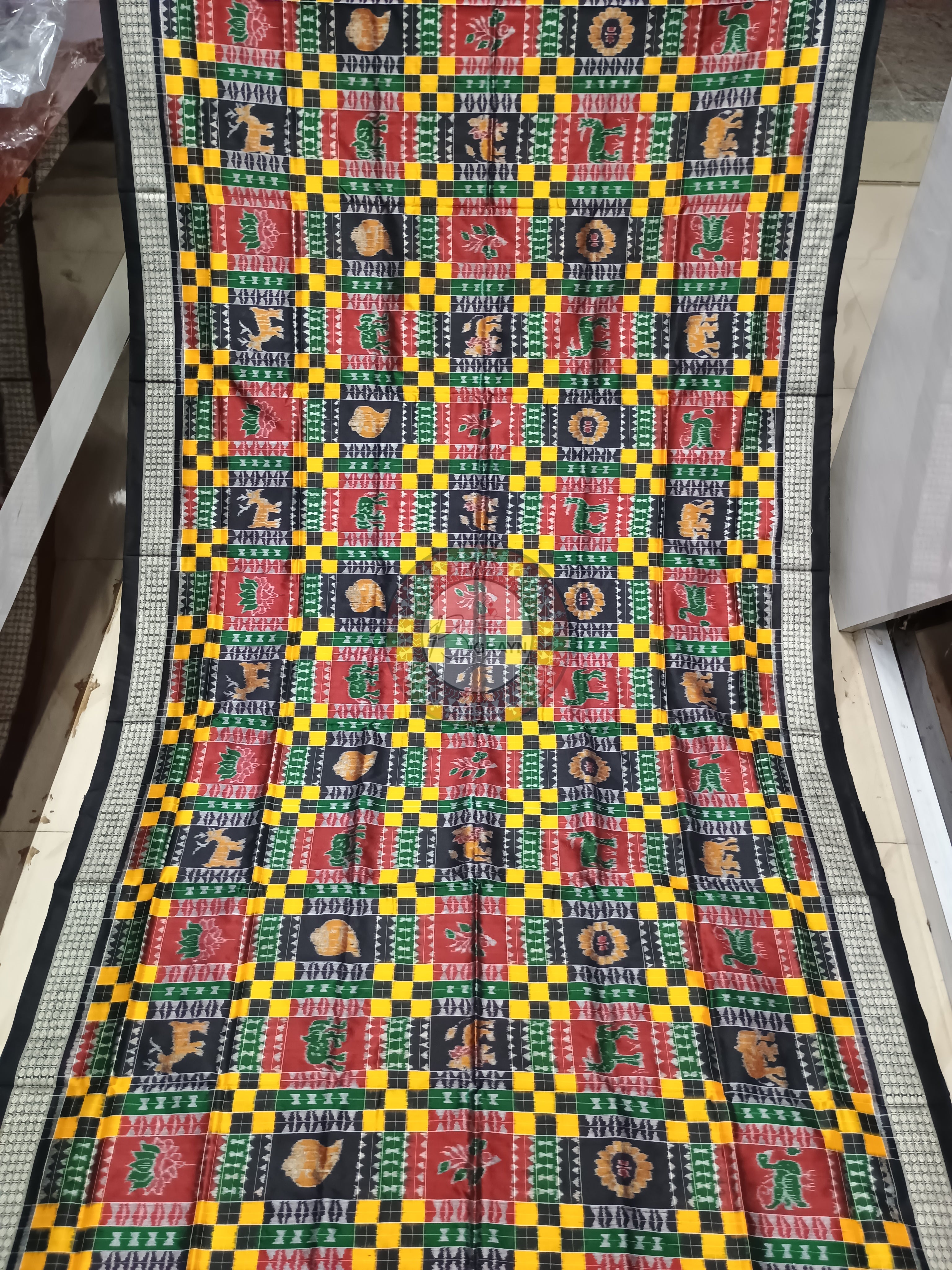 Multi Black Utkal Laxmi Sambalpuri Silk Saree