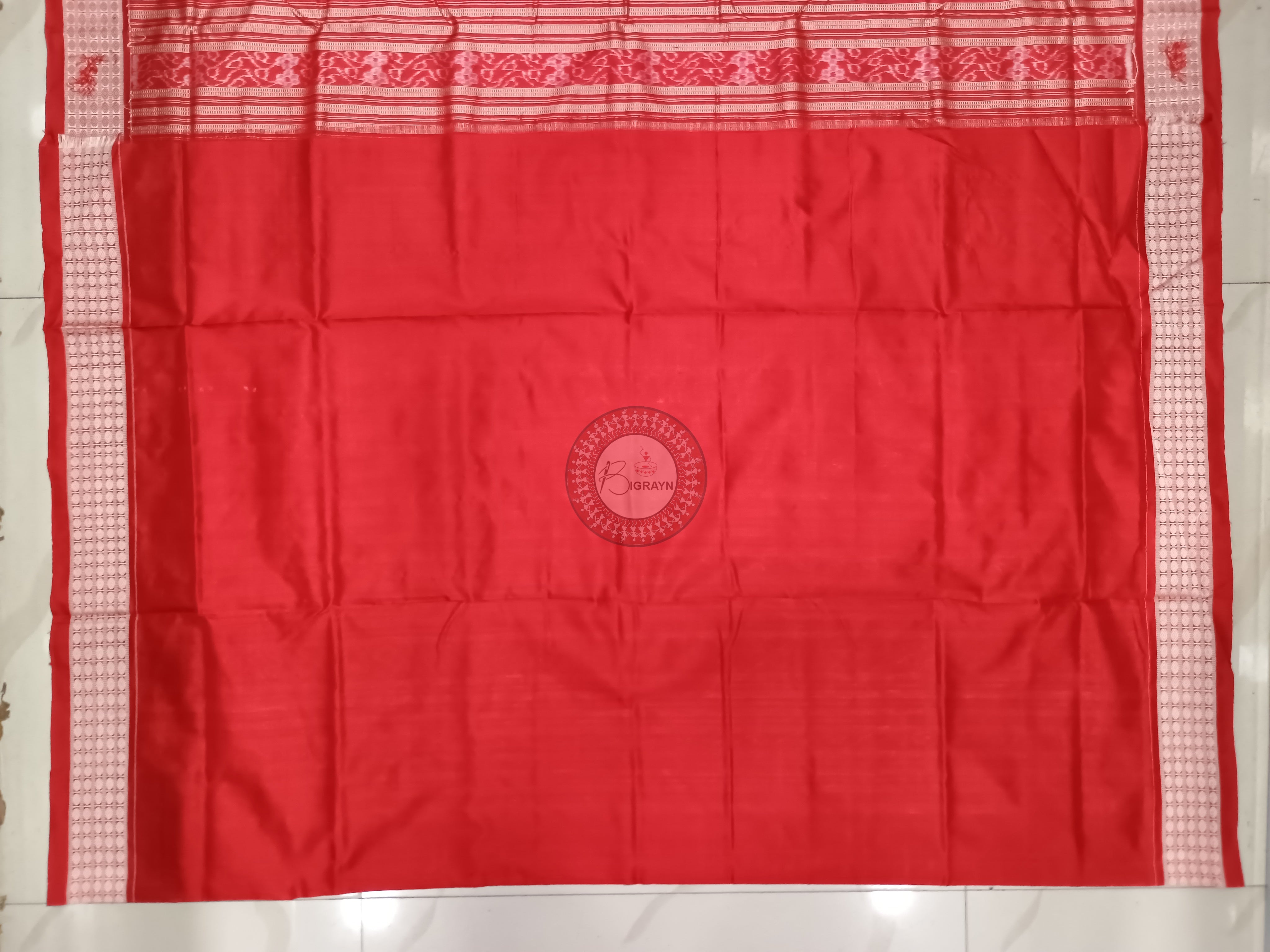 Green Red Min Pasapali Sambalpuri Silk Saree