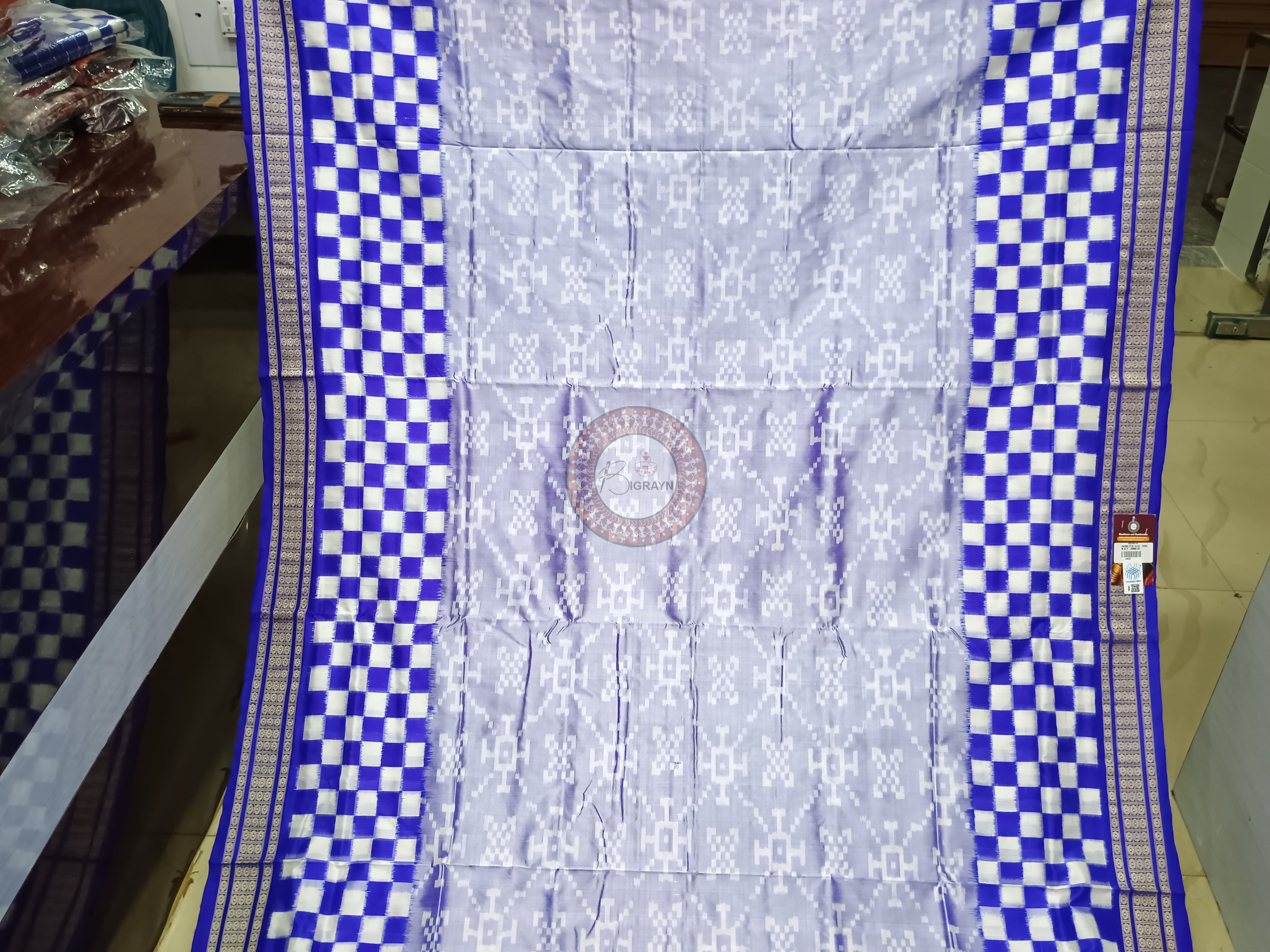 Ink Blue Blue Pasapali Sambalpuri Silk Saree