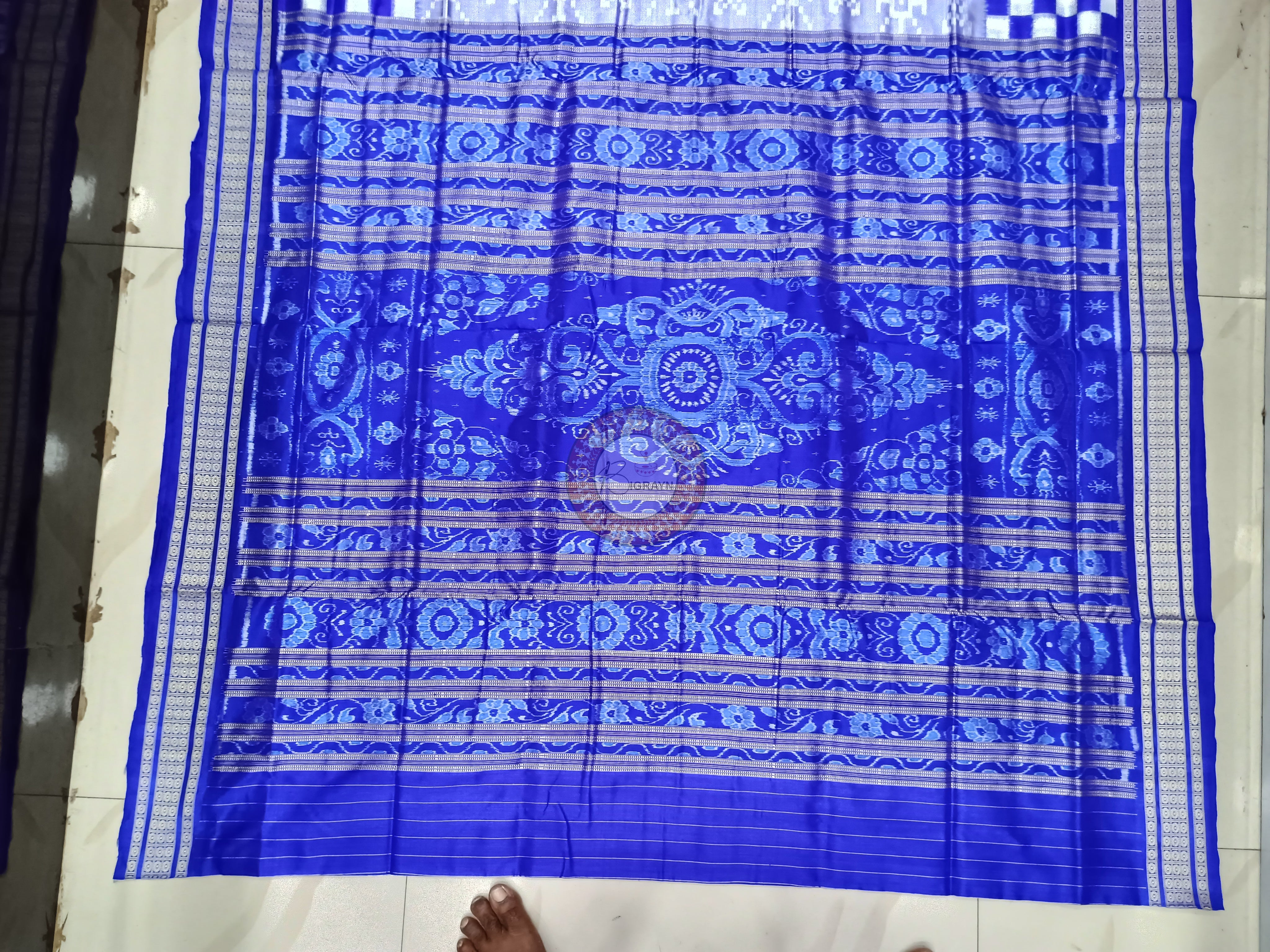Ink Blue Blue Pasapali Sambalpuri Silk Saree