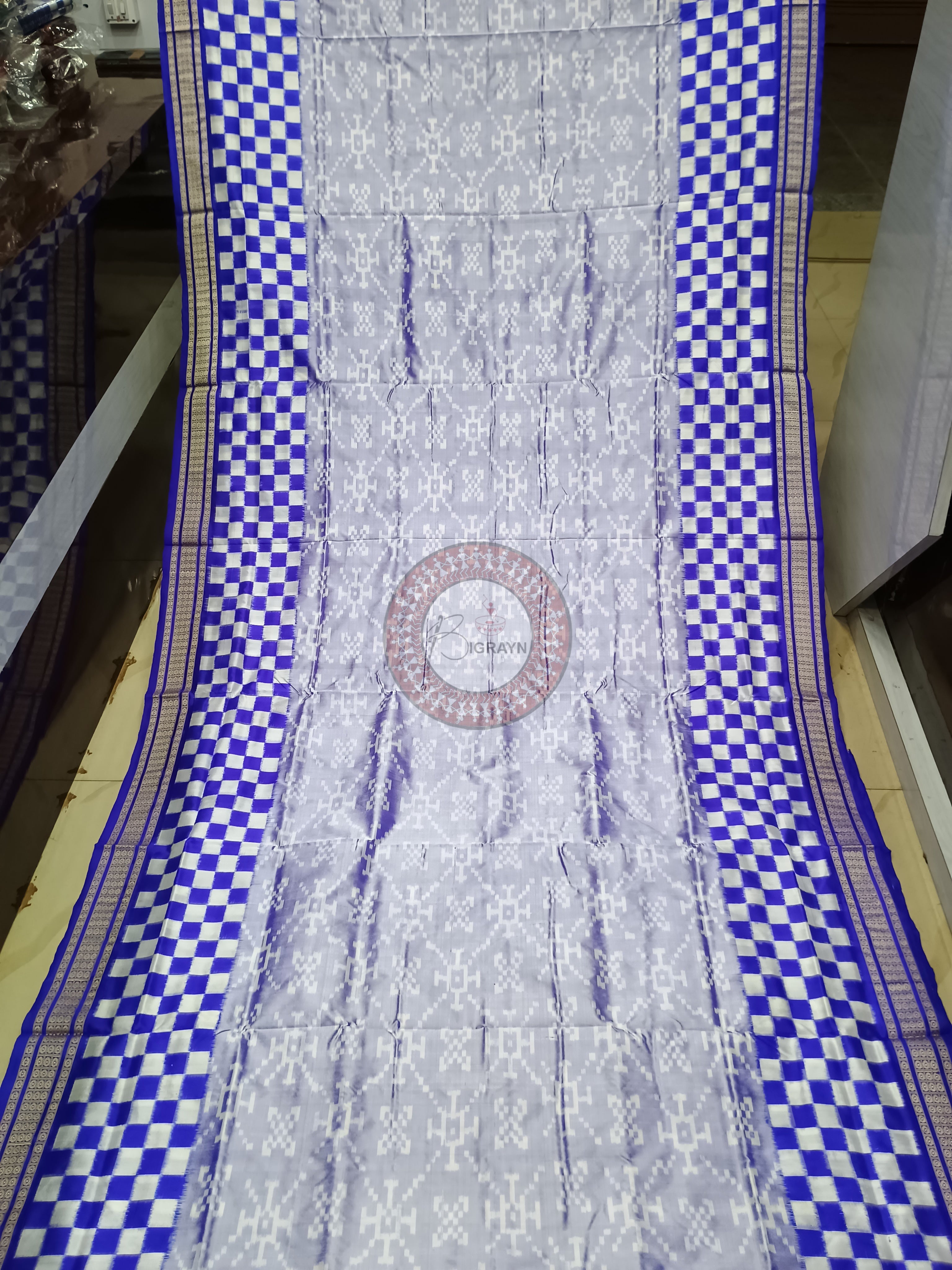 Ink Blue Blue Pasapali Sambalpuri Silk Saree