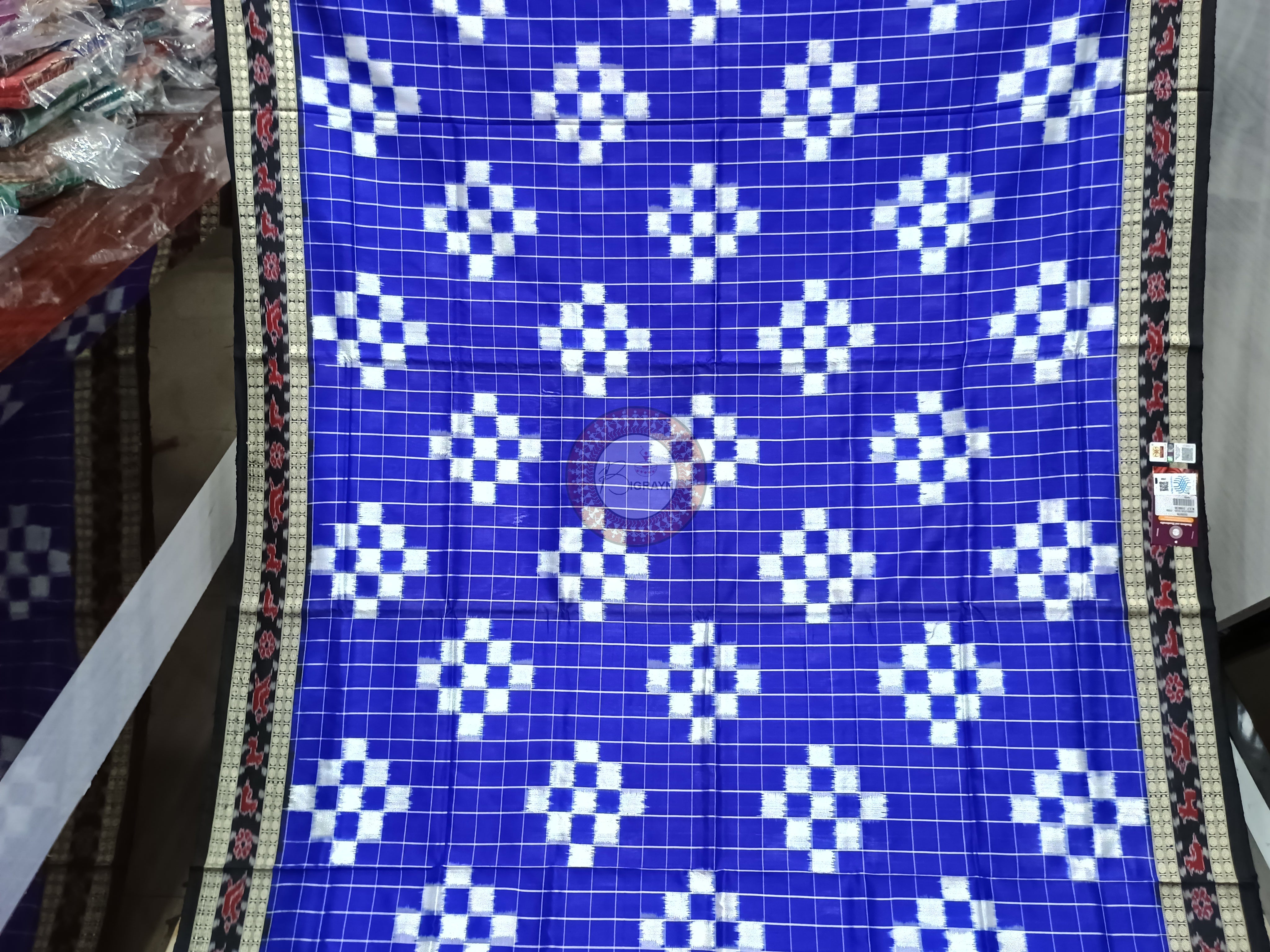 Bule Black Pasapali Sambalpuri Silk Saree