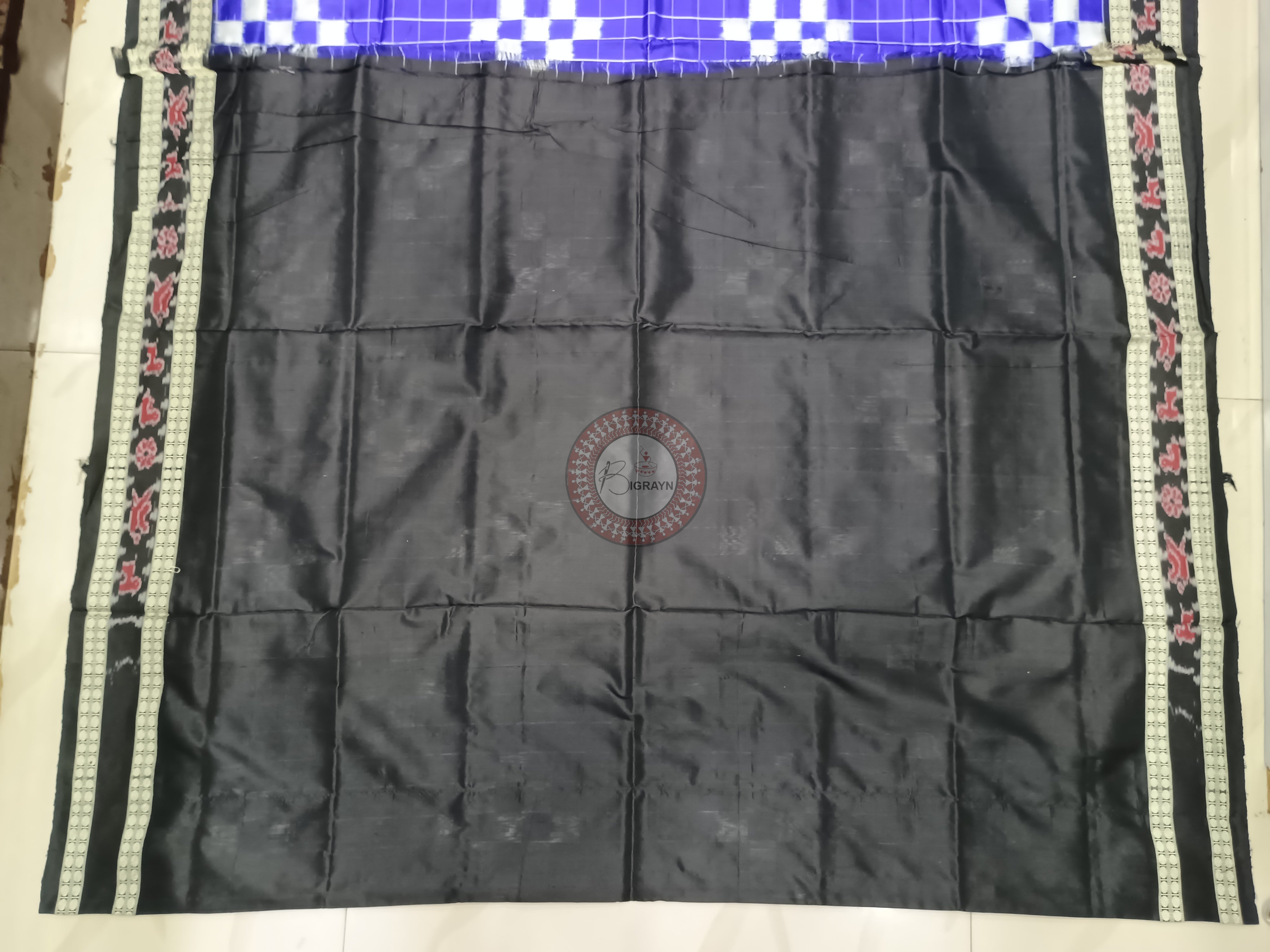 Bule Black Pasapali Sambalpuri Silk Saree