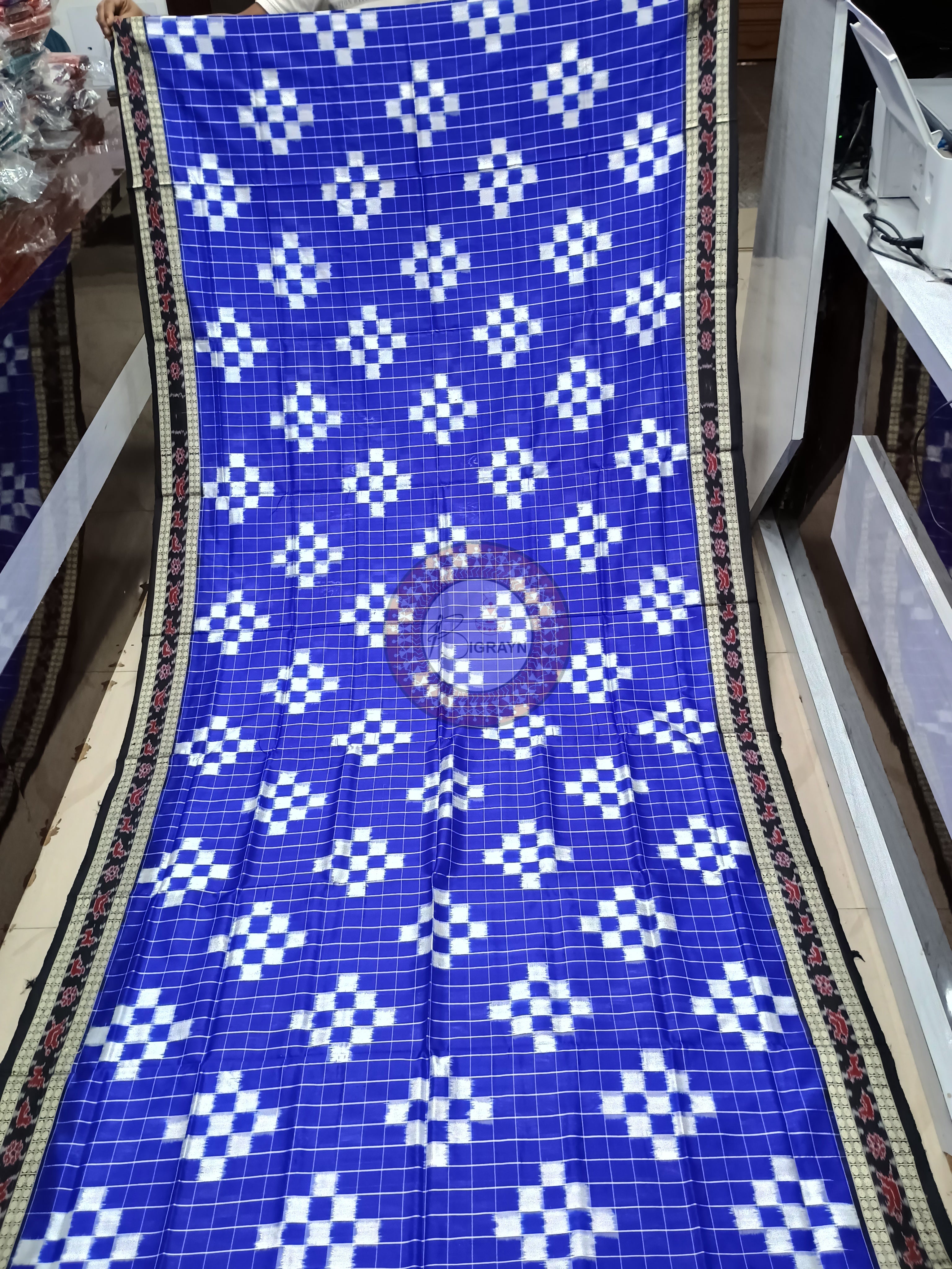 Bule Black Pasapali Sambalpuri Silk Saree