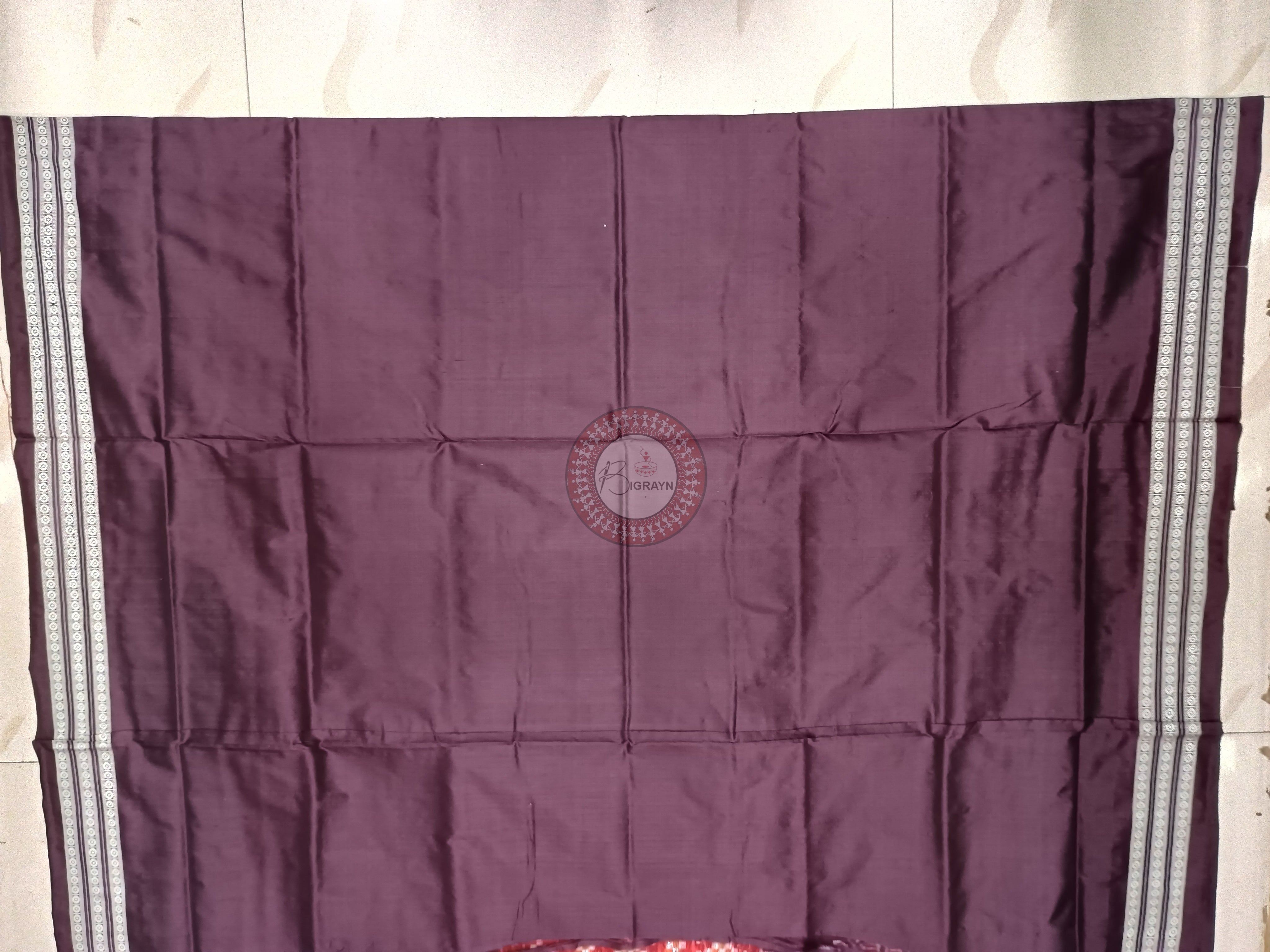 Red Coffe Mini Pasapali Sambalpuri Silk Saree