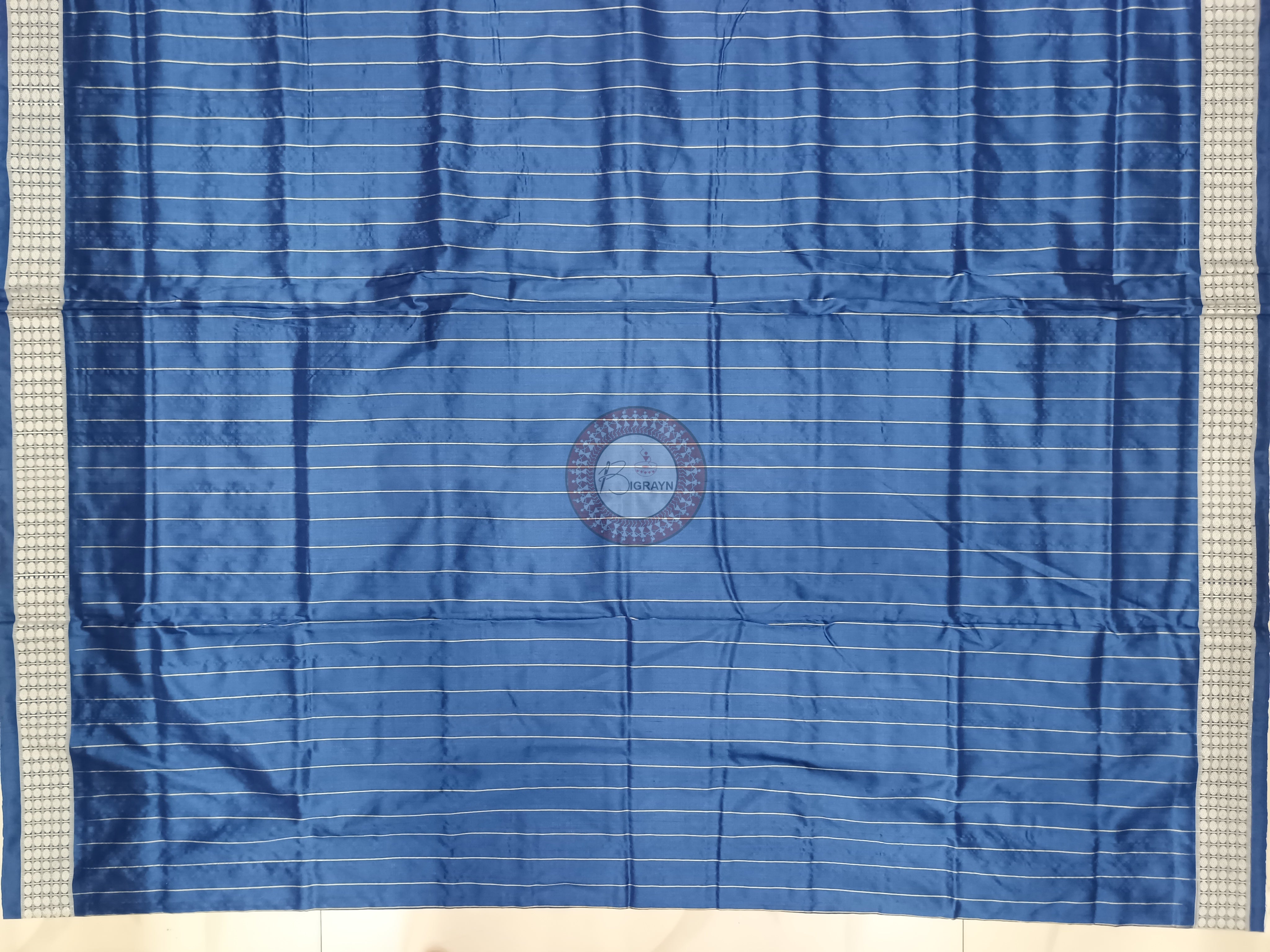Indigo Blue Self Pasapali Sambalpuri Silk Saree