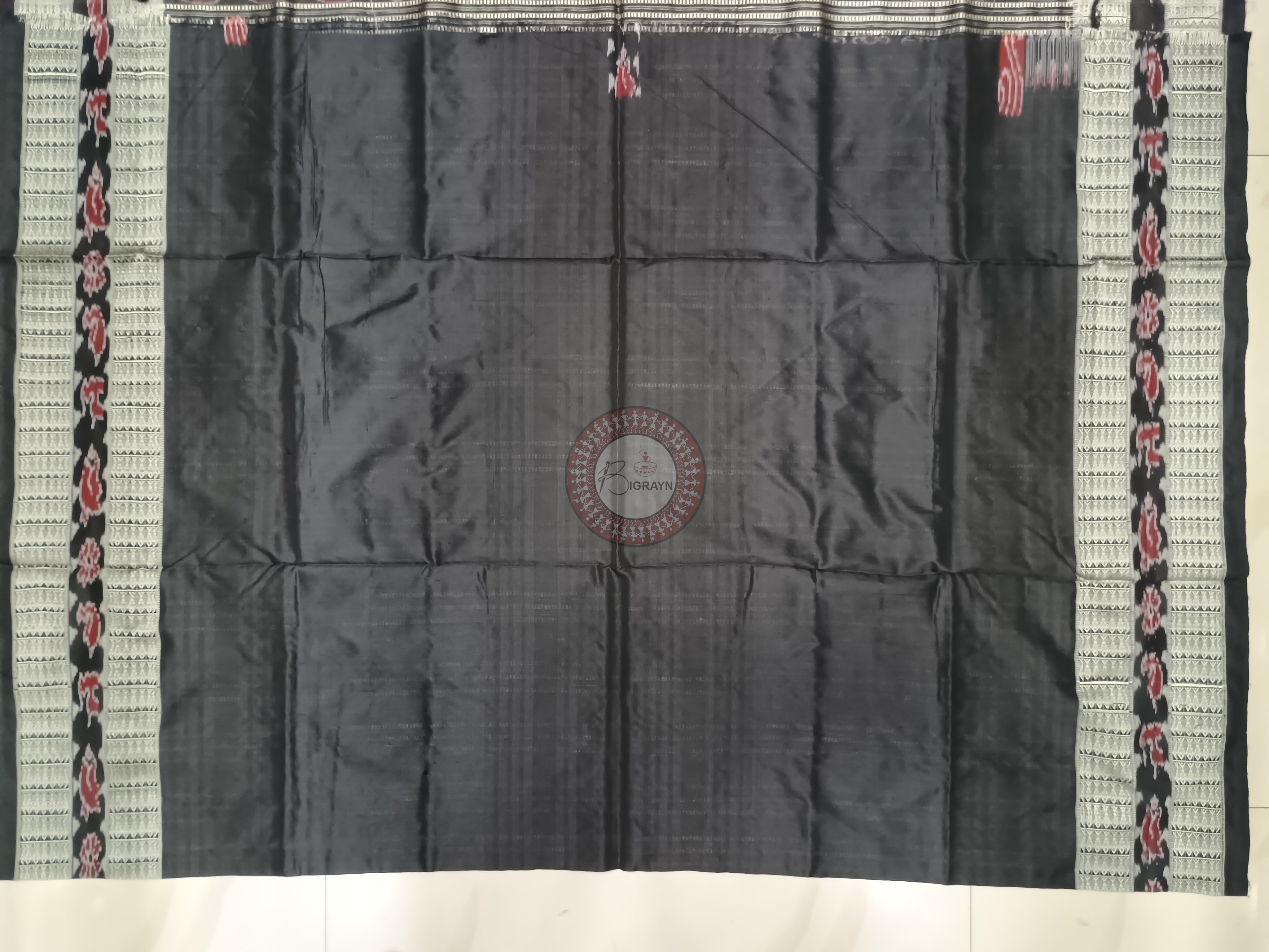Red Black Bichitrapuri Sambalpuri Silk Saree